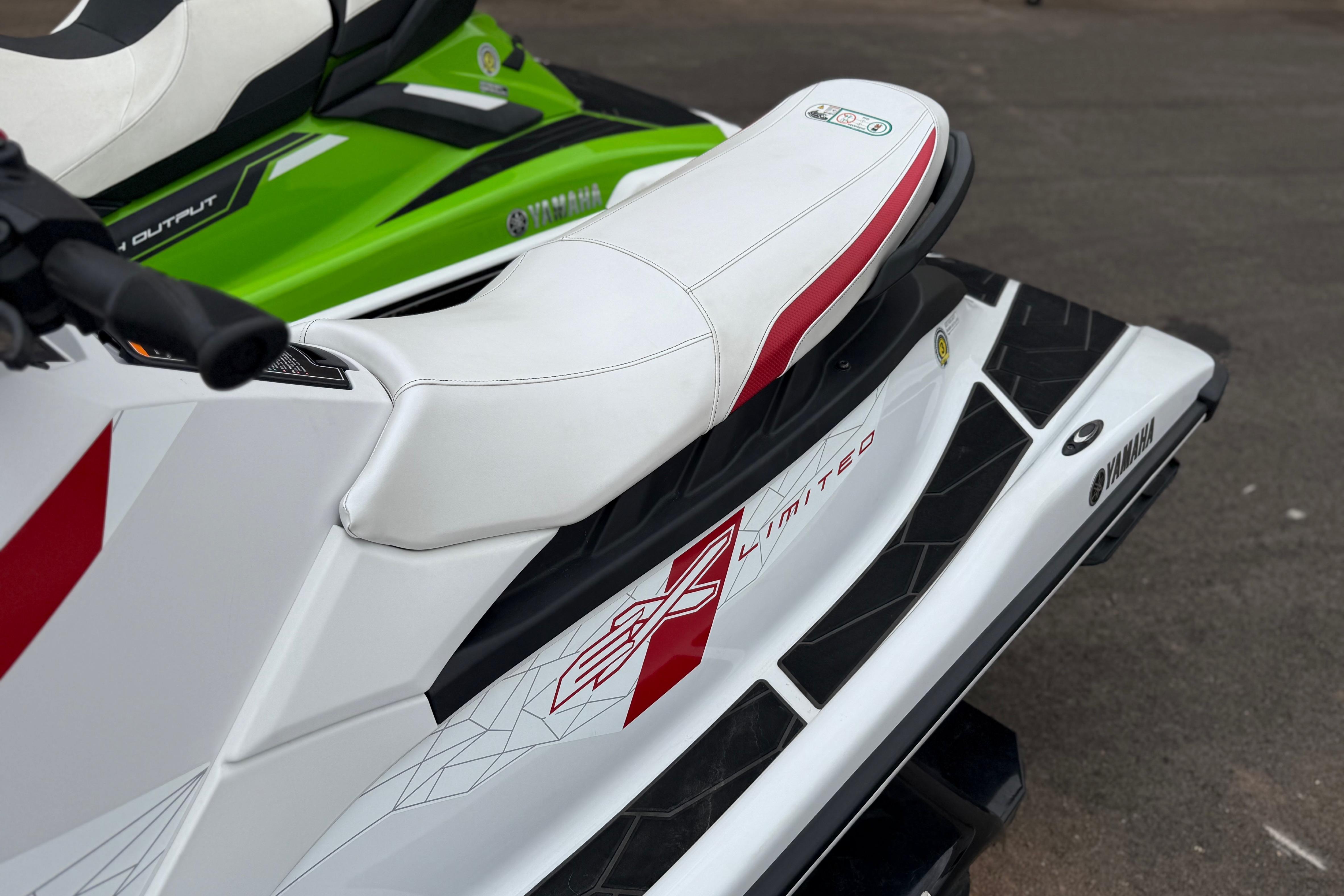 2021 Yamaha WaveRunner EX Limited with white and red seat design.