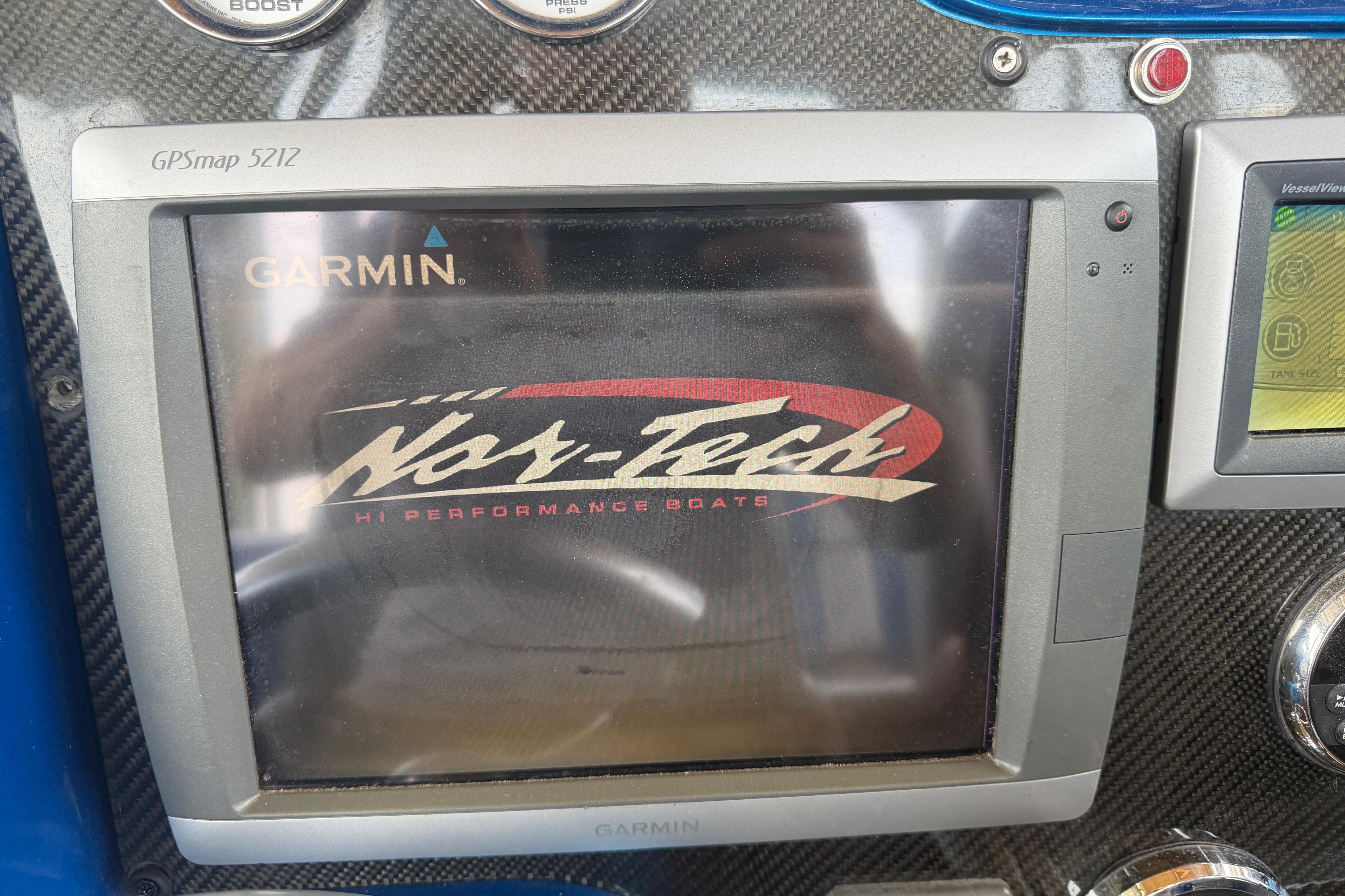 Garmin GPSmap 5212 displaying Nor-Tech logo on 2013 Nor-Tech 477 SPX Vee Bottom boat.