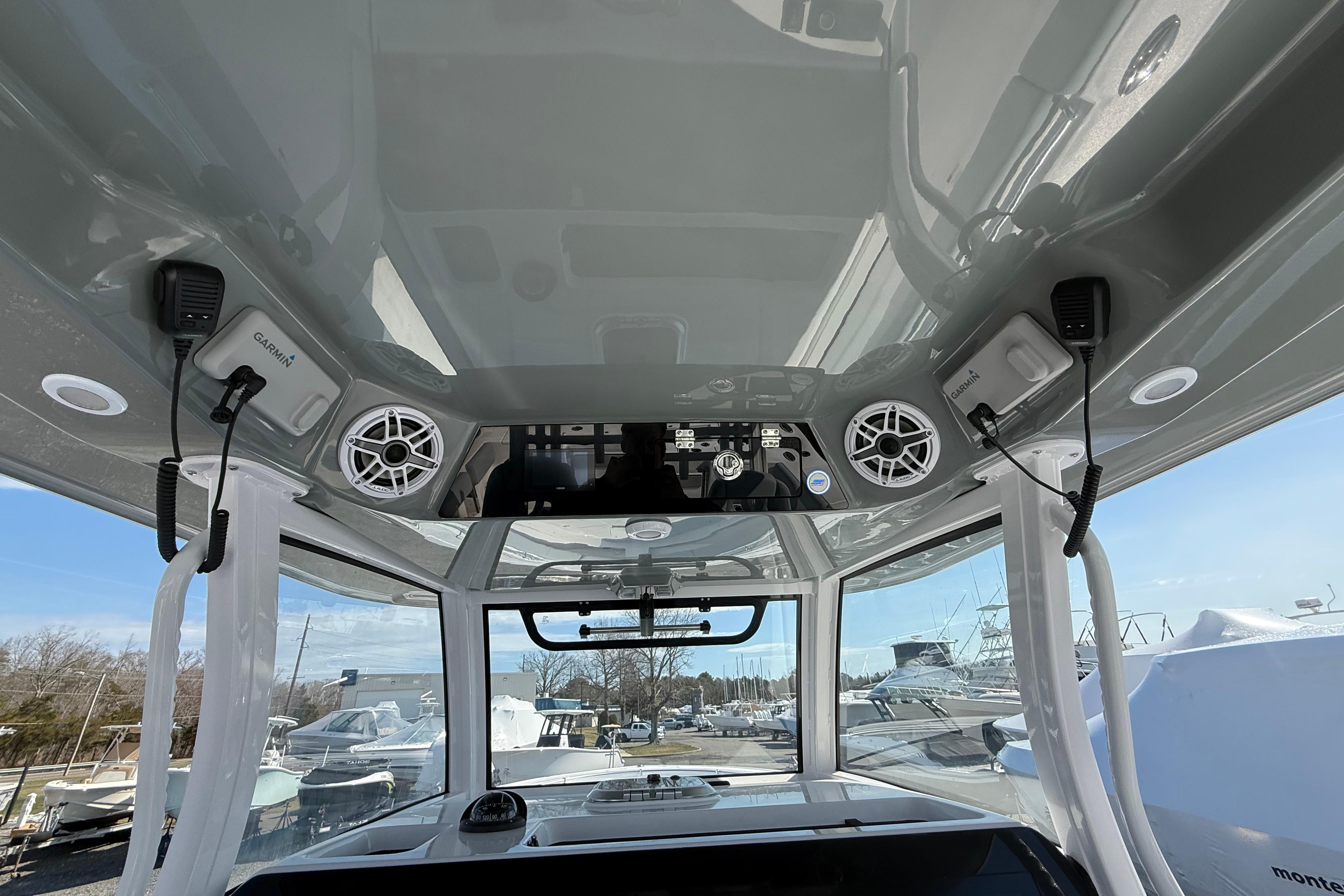2026 Sportsman Open 352 Center Console interior with advanced navigation equipment.
