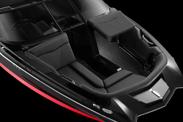 Manufacturer Provided Image: 2021 MasterCraft NXT22 boat interior with black and red design.