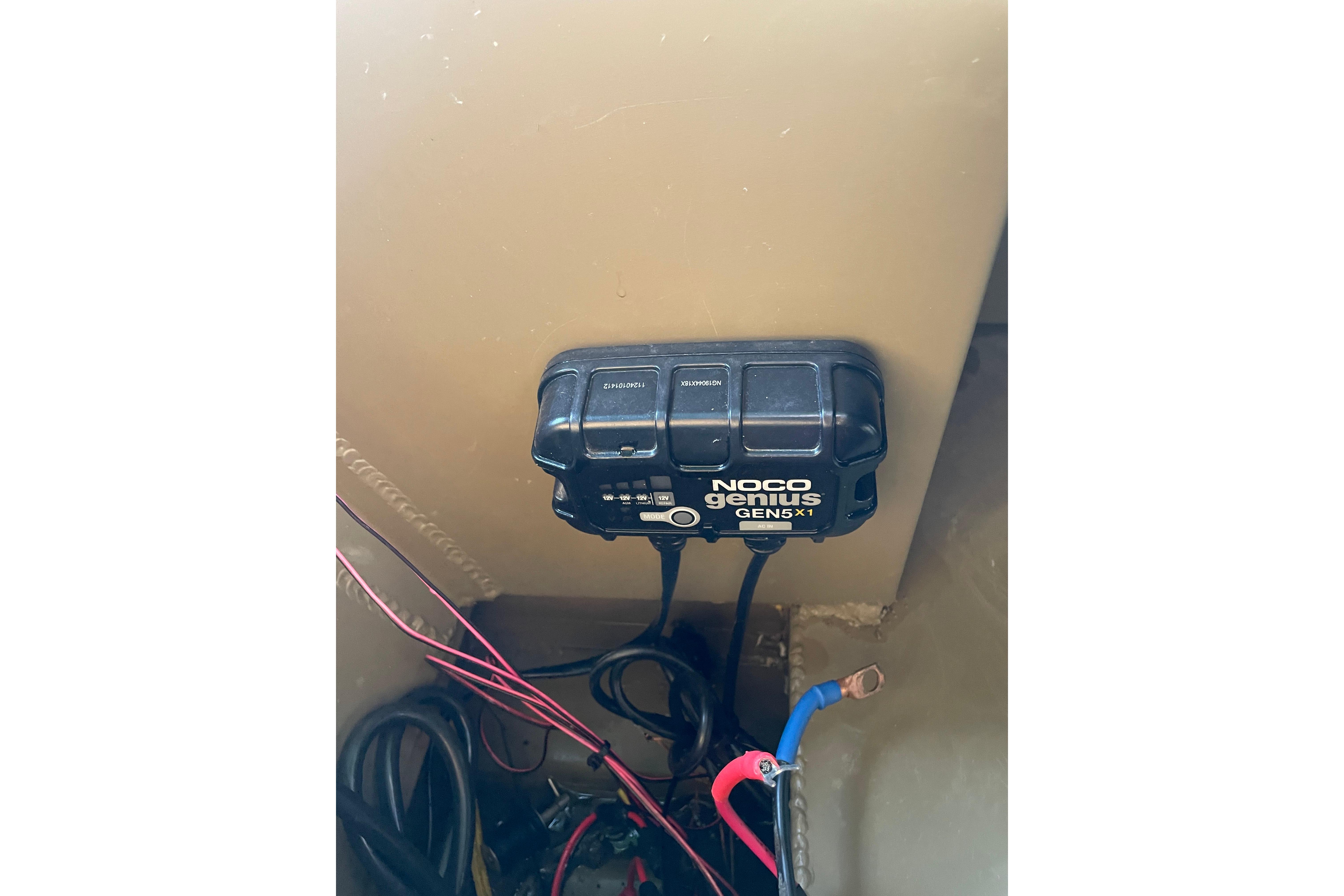 NOCO Genius GEN5X1 charger in 2025 Edge Duck Boats 550 model.
