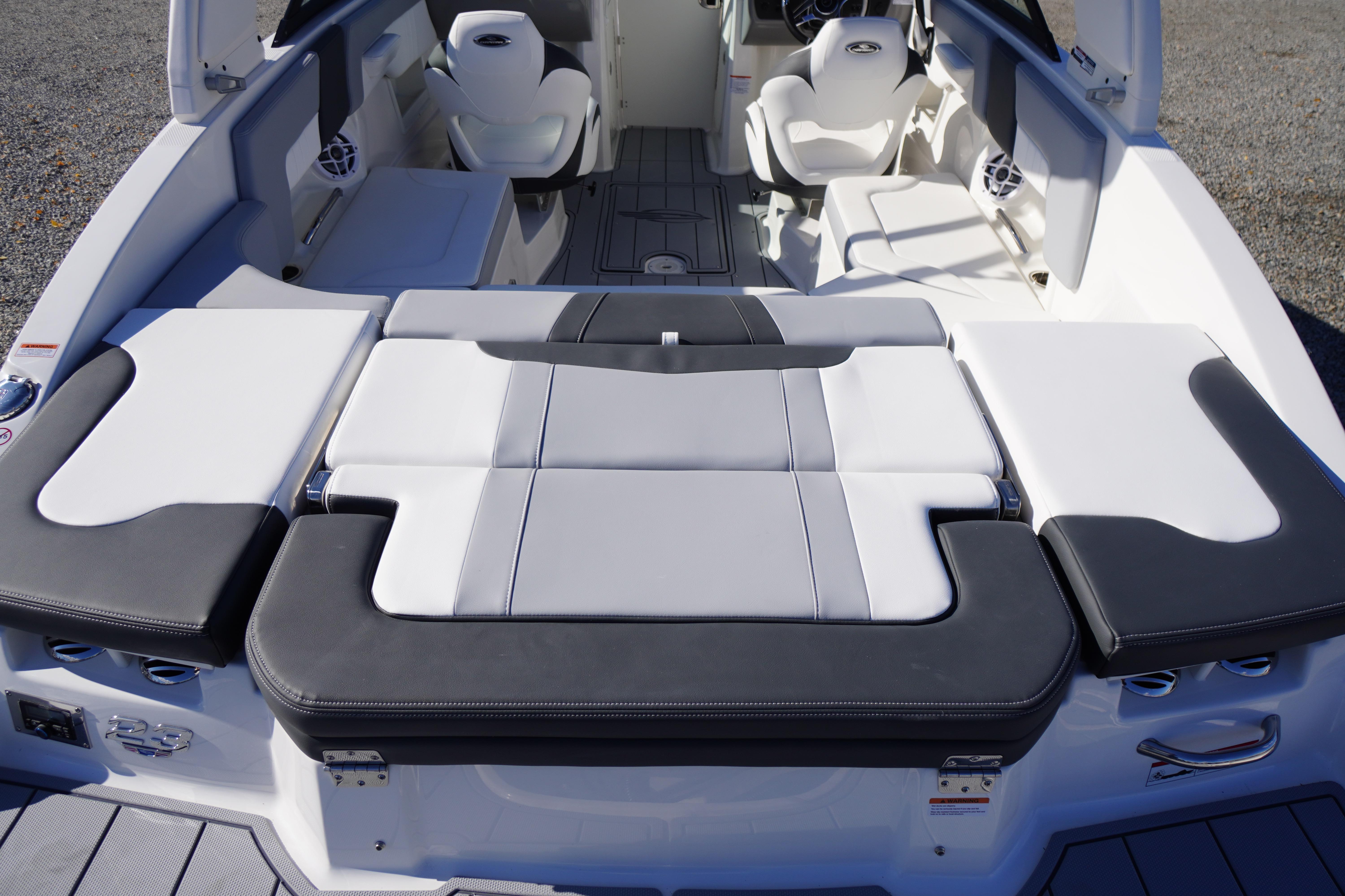 2026 Chaparral 23 SSi OB boat interior with sleek seating and modern design.