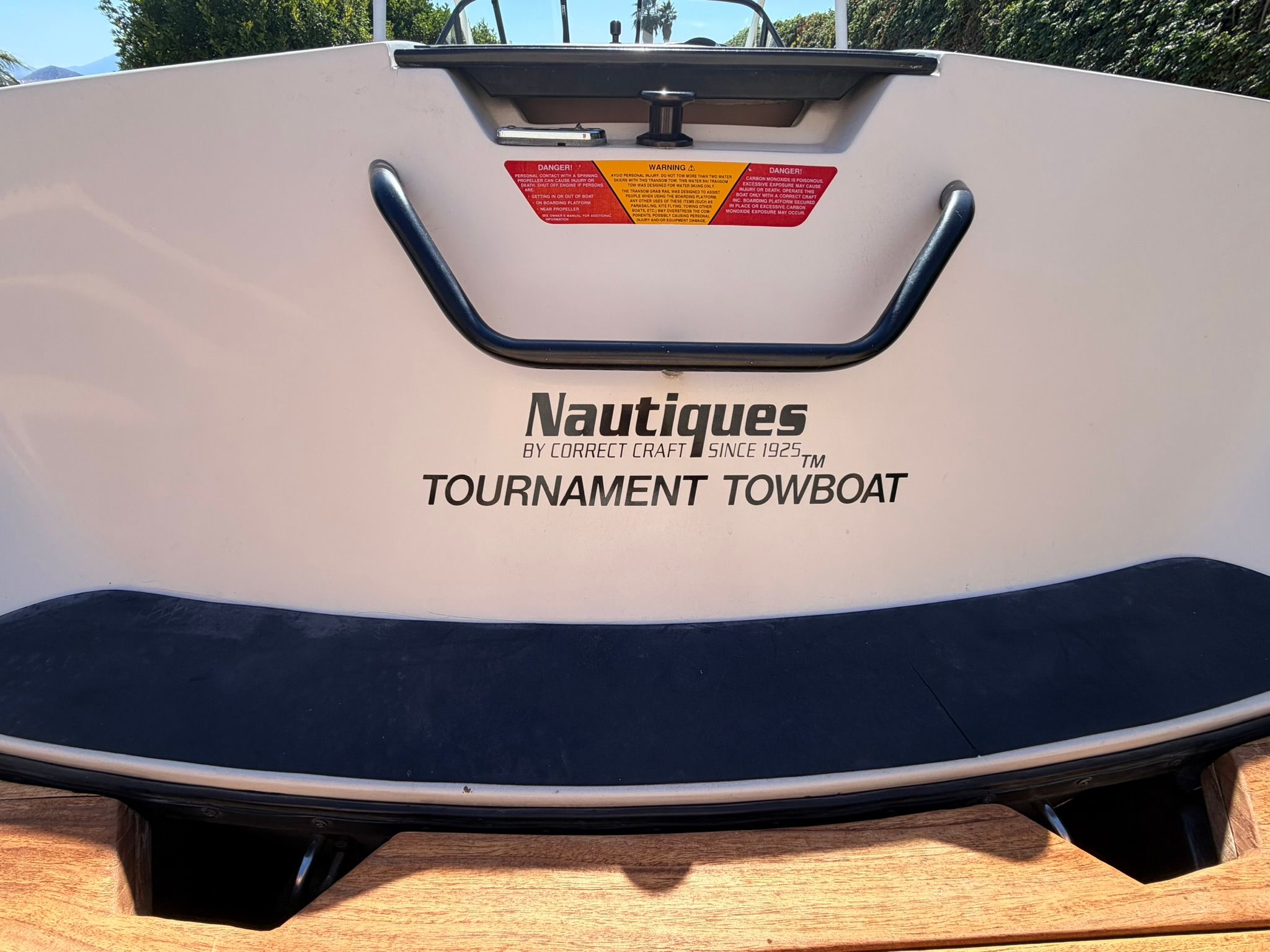 1996 Correct Craft Tournament Towboat rear view.