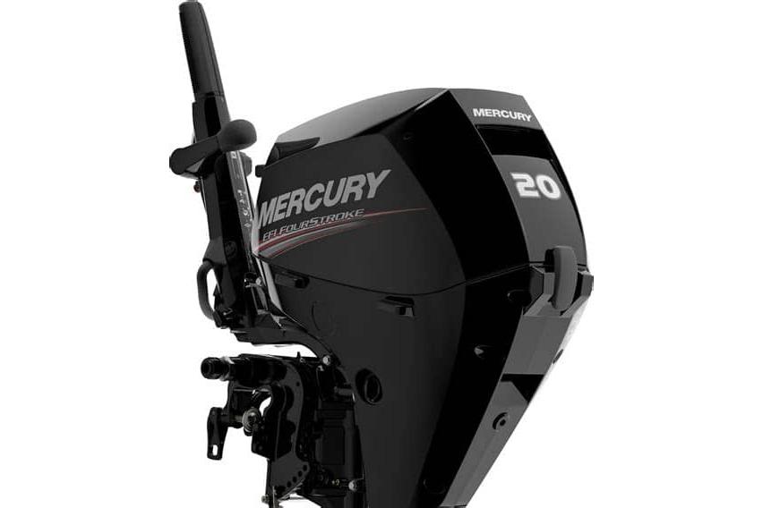 Outboard motor for Delta Boatworks 1550, 2027 model, featuring Mercury 20 EFI FourStroke.