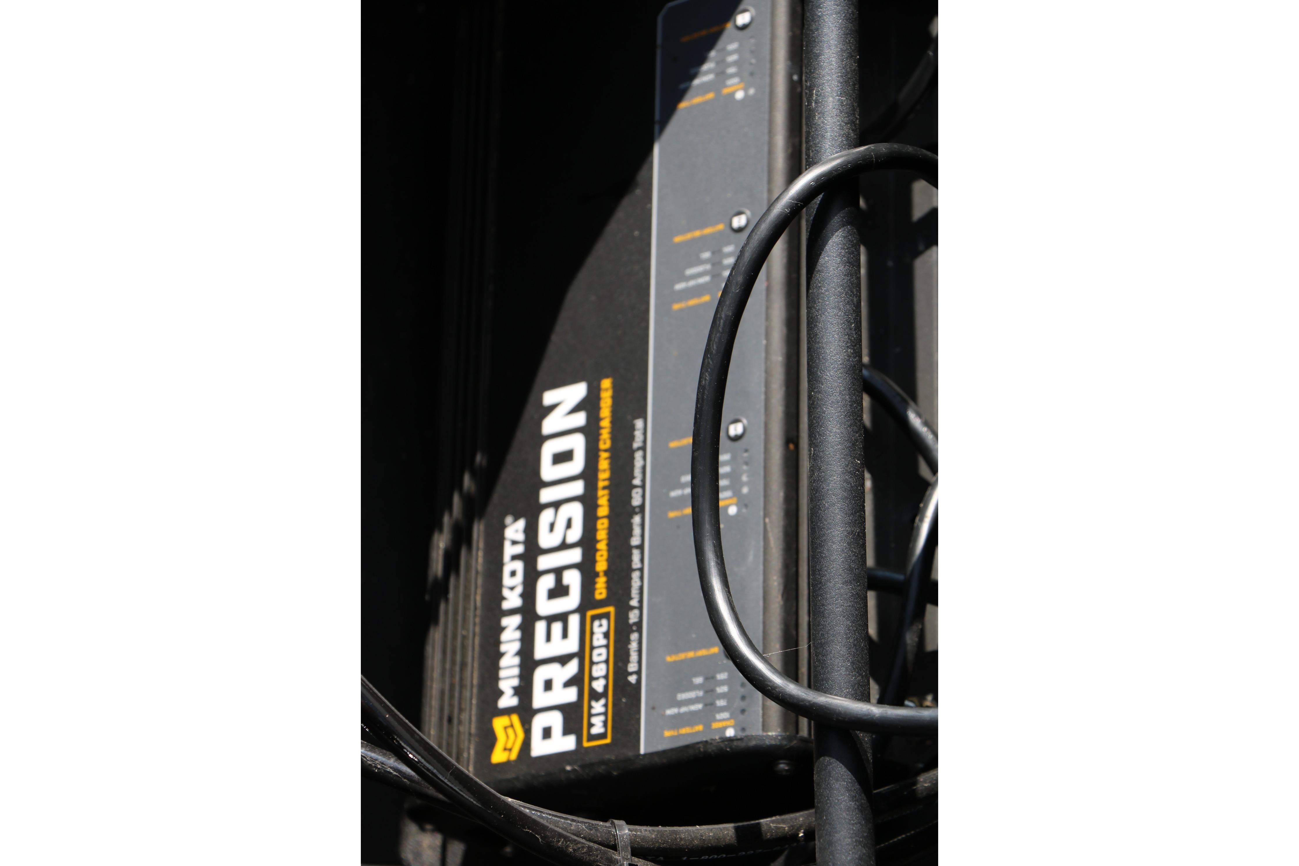 Minn Kota Precision MK 460PC on-board battery charger in Vexus VX21, 2022 model.