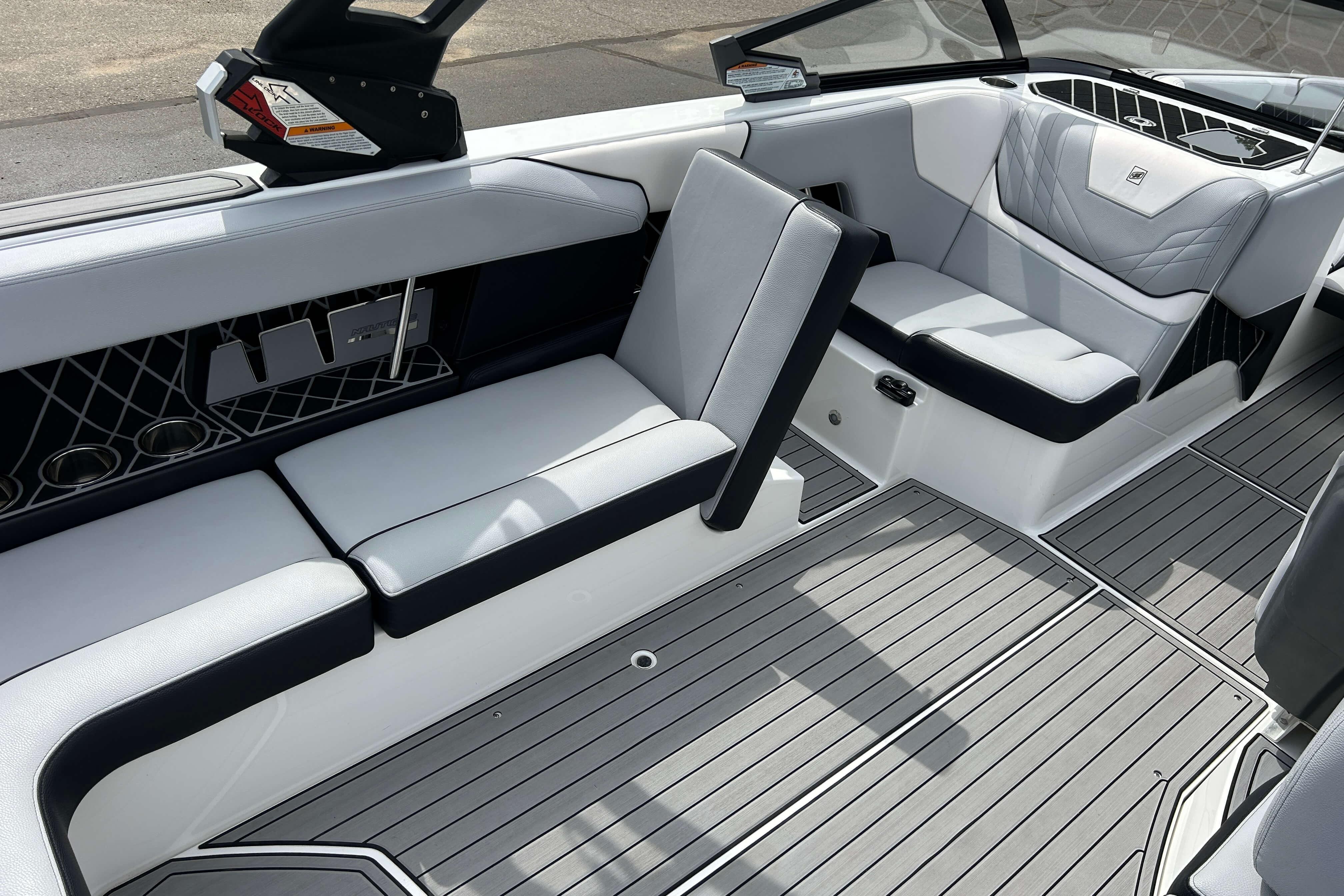 2021 Nautique Super Air Nautique GS24 interior with sleek seating and modern design.