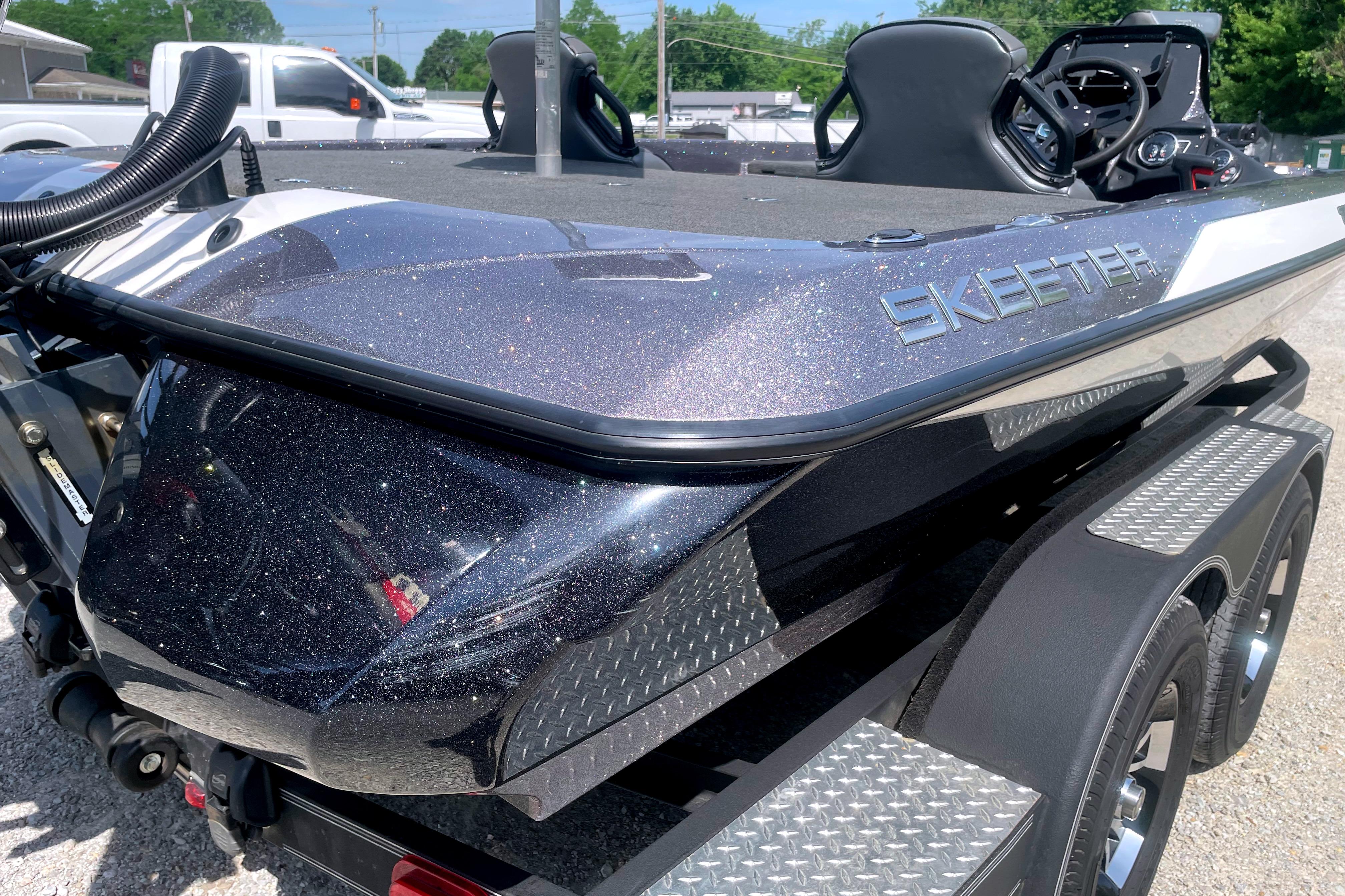 2021 Skeeter ZXR21 boat with sleek design and metallic finish.