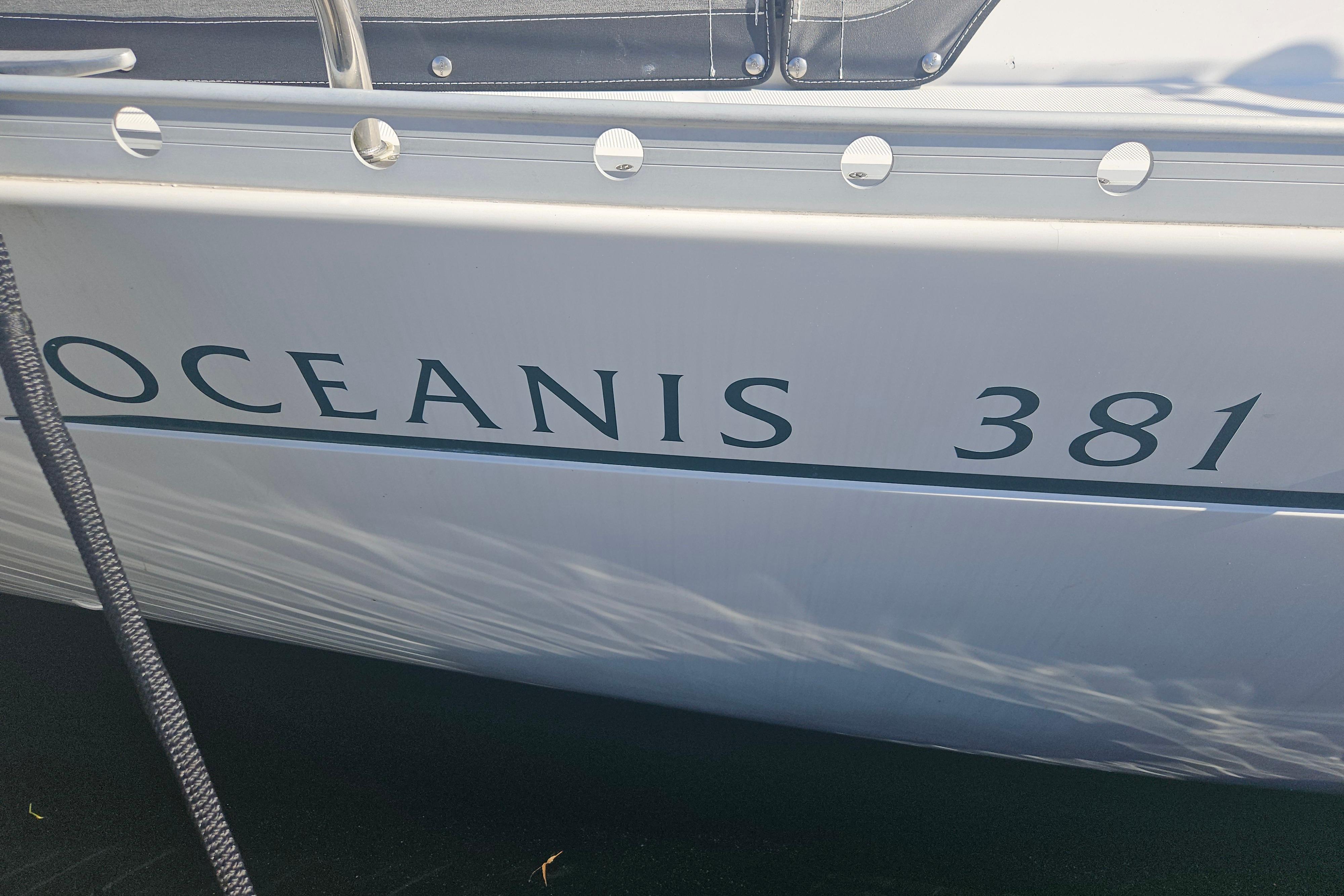 Beneteau Oceanis 381 sailboat, 1998 model, side view with name visible.
