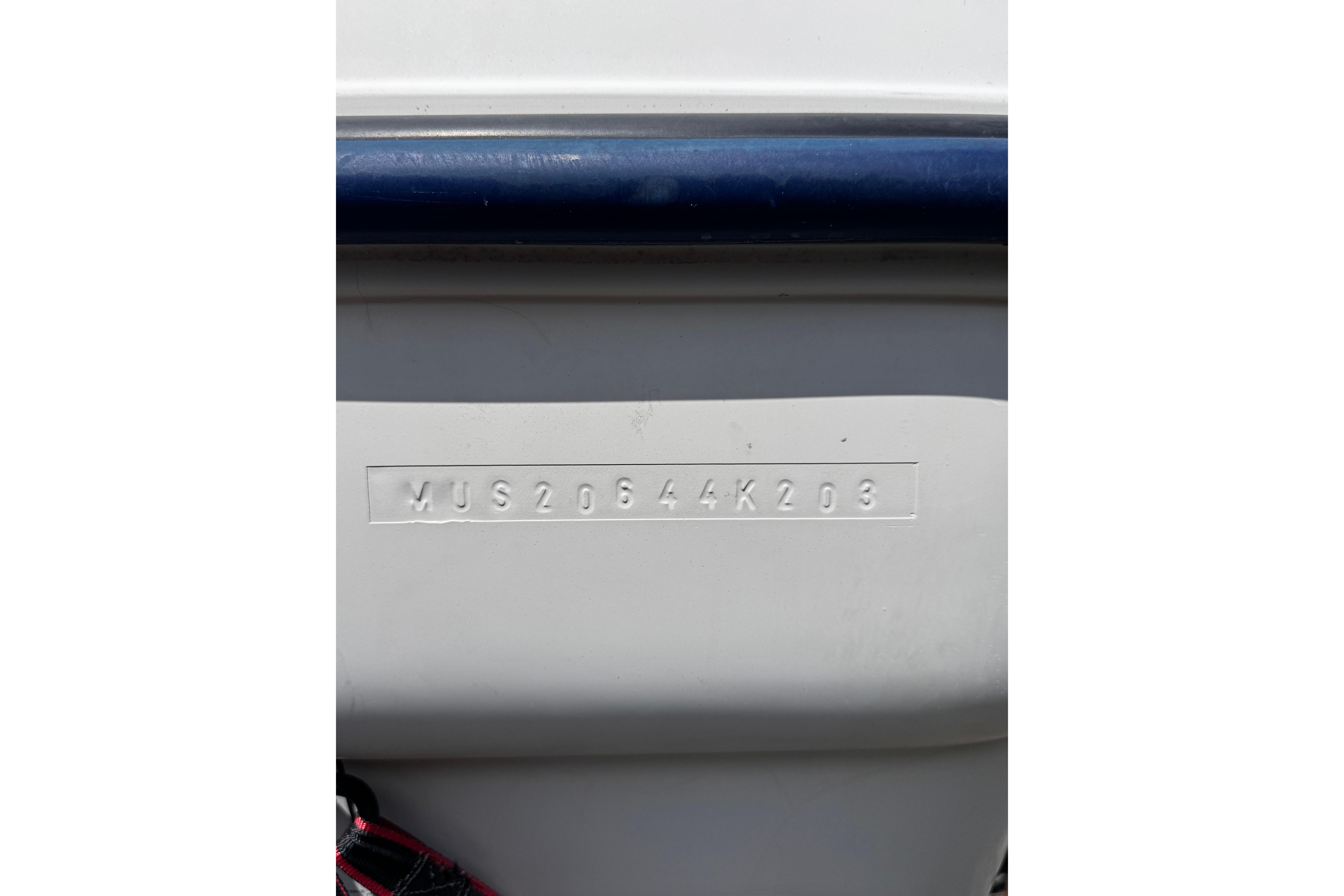 Hull identification number on a 2003 Palm Beach 2200 Dual Console boat.
