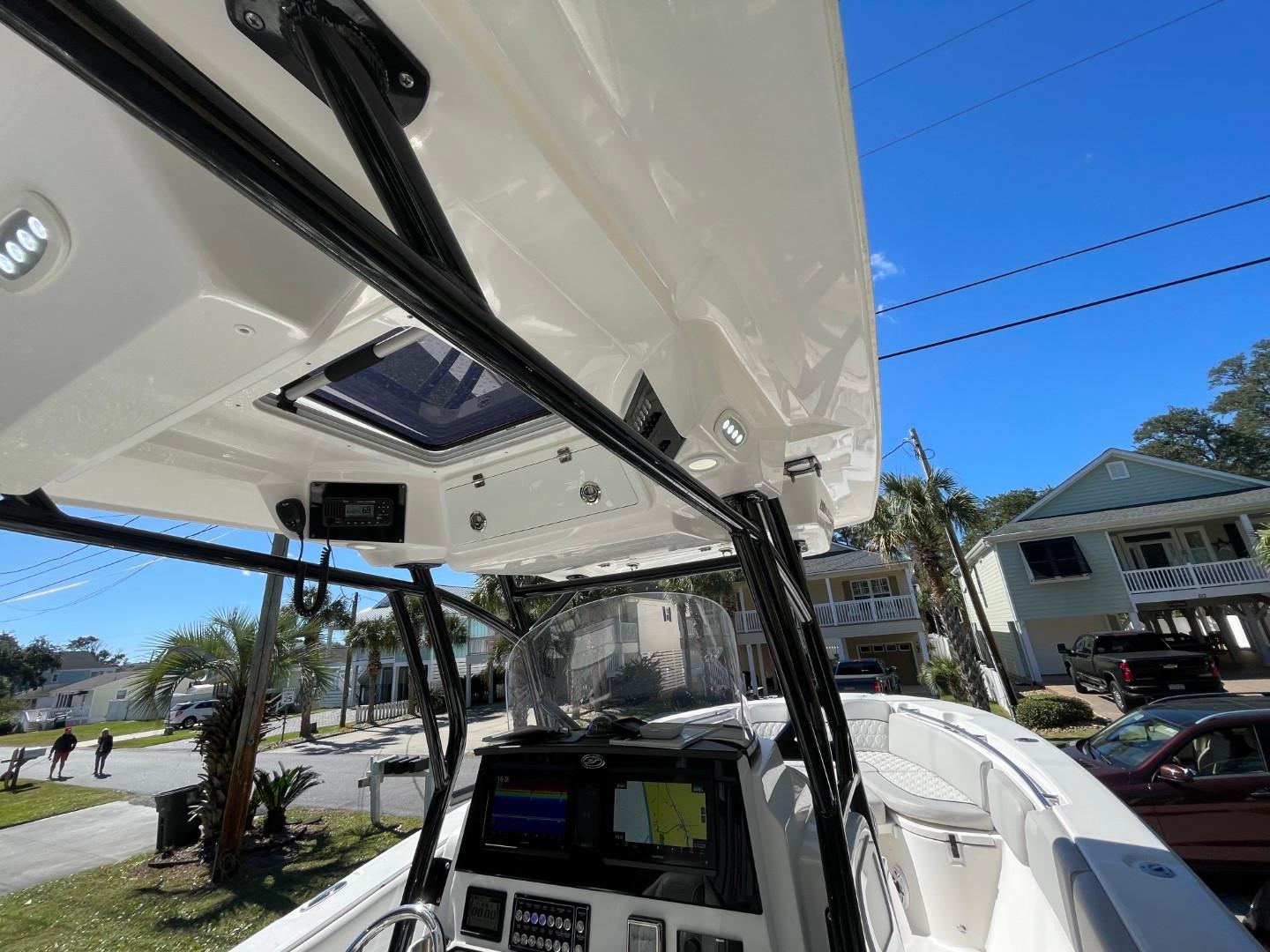 2024 Sea Fox 288 Commander boat interior with advanced navigation system and sleek design.