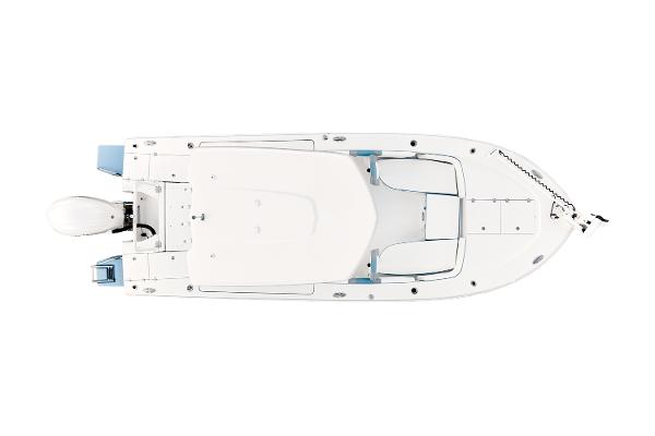 Manufacturer Provided Image: Top view of 2025 Robalo 246 Cayman boat, showcasing sleek design and spacious deck.