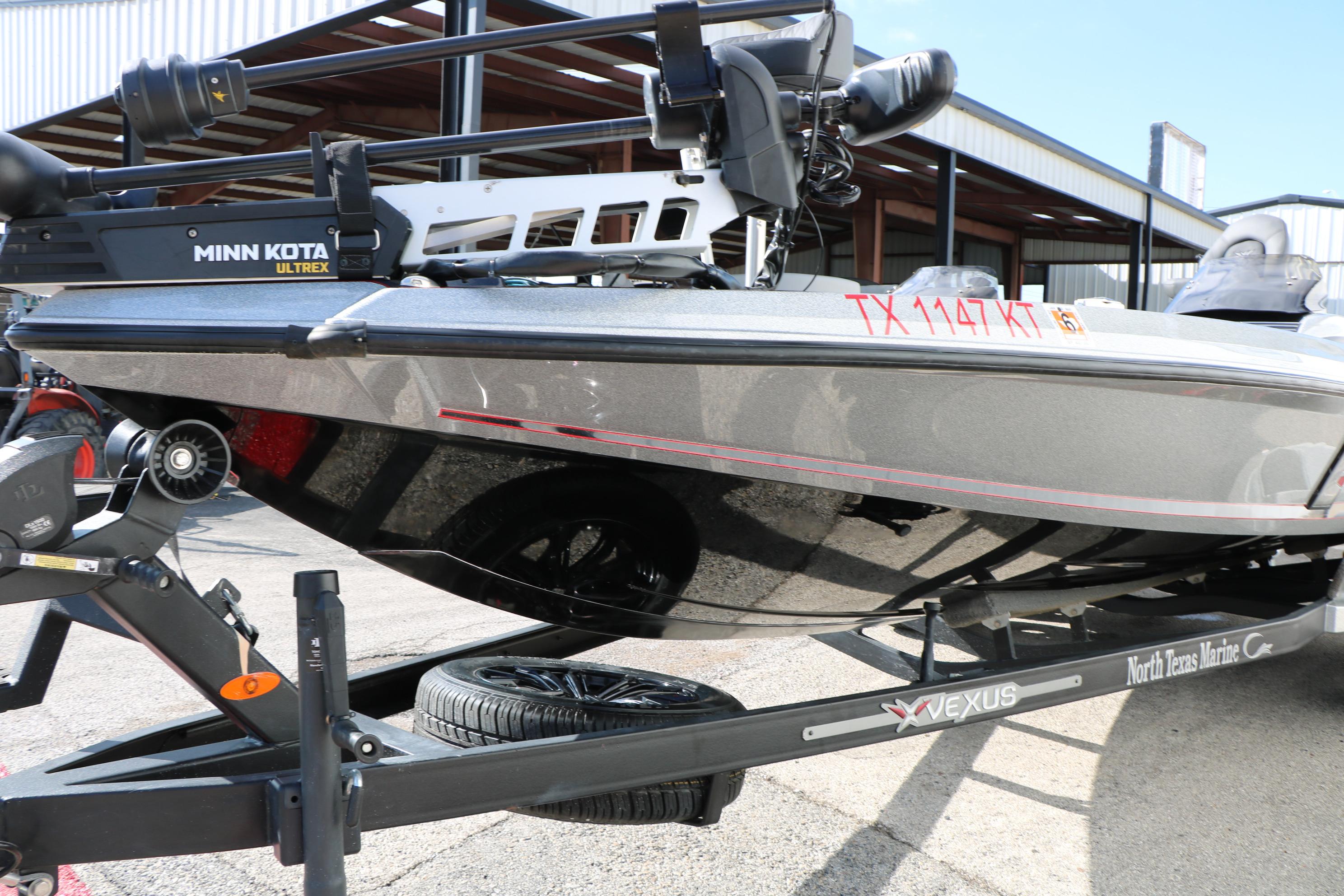 2022 Vexus VX21 boat on trailer with Minn Kota Ultrex motor.
