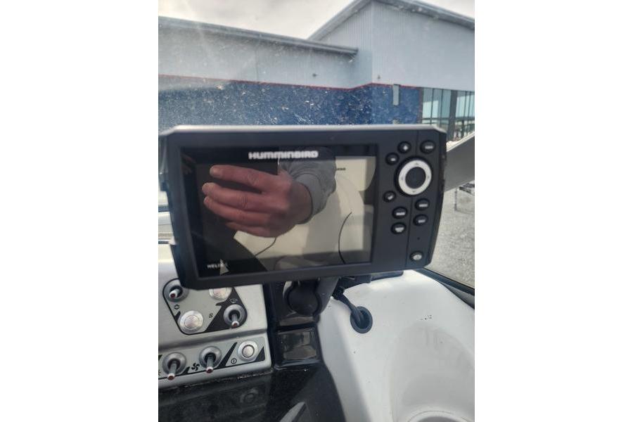 Humminbird fish finder on 2012 Sea-Doo Sport Boats 180 Challenger dashboard.