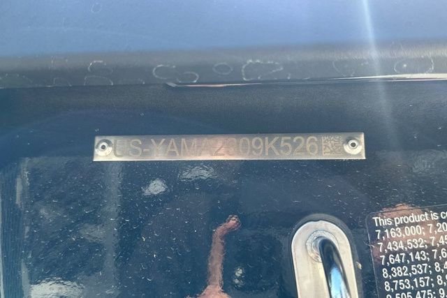 Close-up of a Yamaha WaveRunner JETBLASTER-BLACK with a serial number plate.