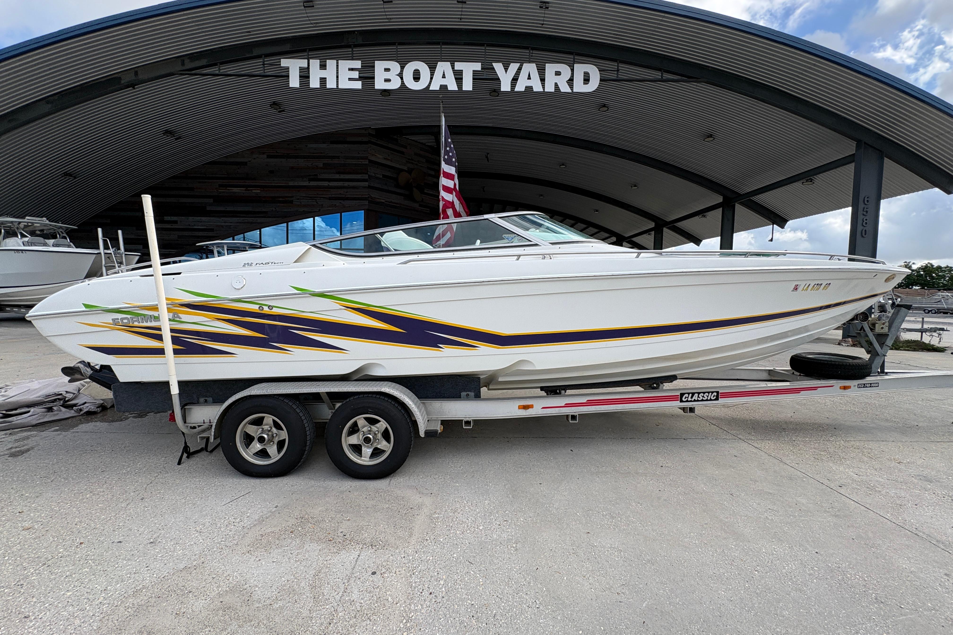2002 Formula 292 FASTech boat on trailer at The Boat Yard.