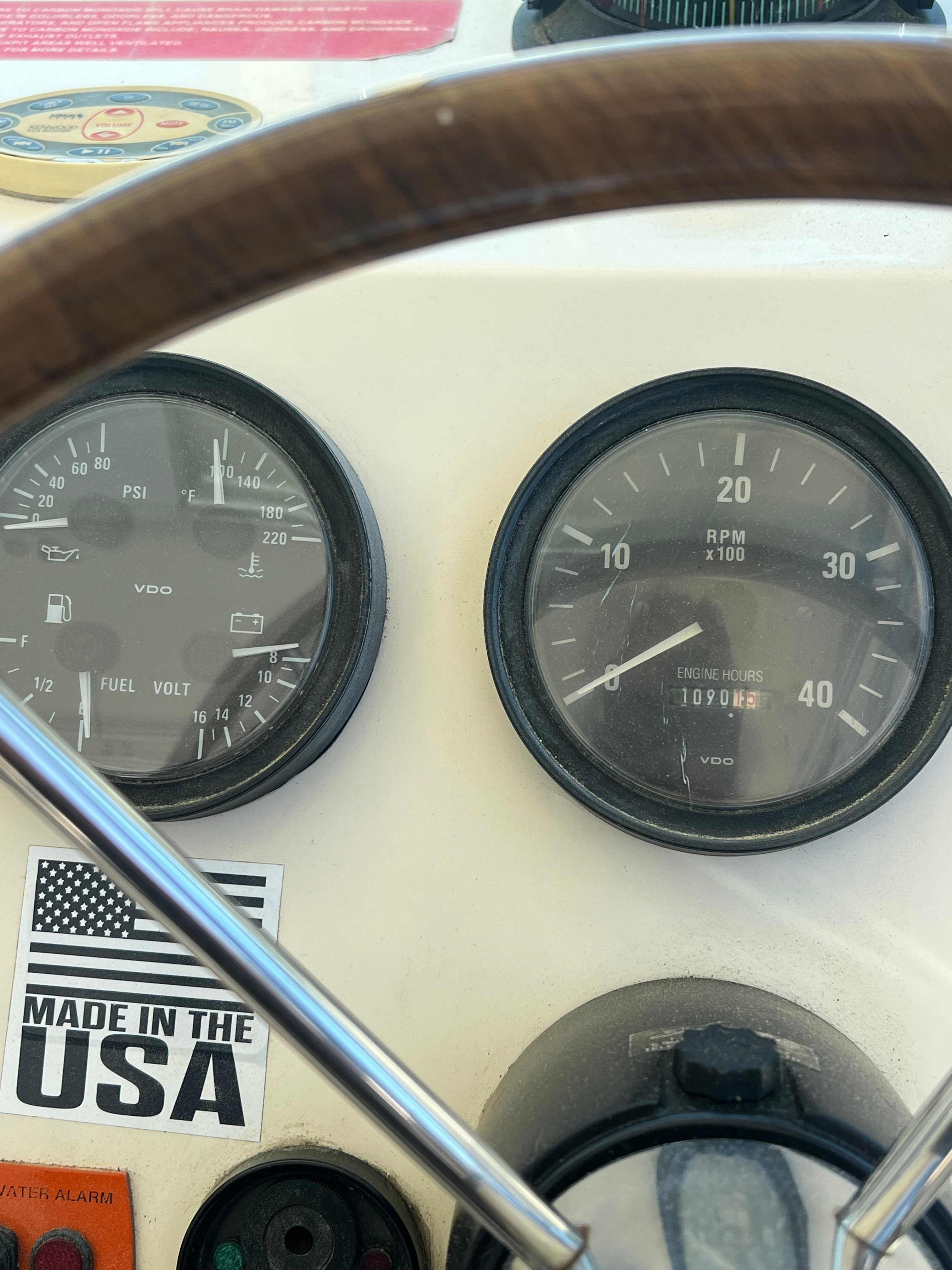 Dashboard of a 2003 Mainship Pilot 30-II boat.