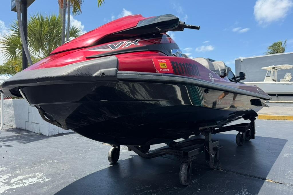 2019 Yamaha VX Limited jet ski on a trailer, parked outdoors under a clear sky.