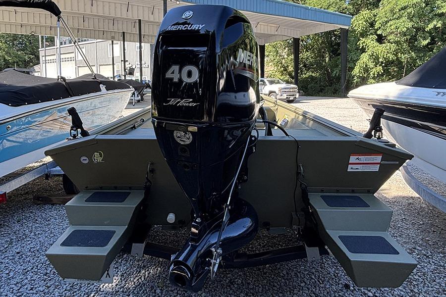 2022 Lowe Roughneck 1660 boat with Mercury 40 HP outboard motor.
