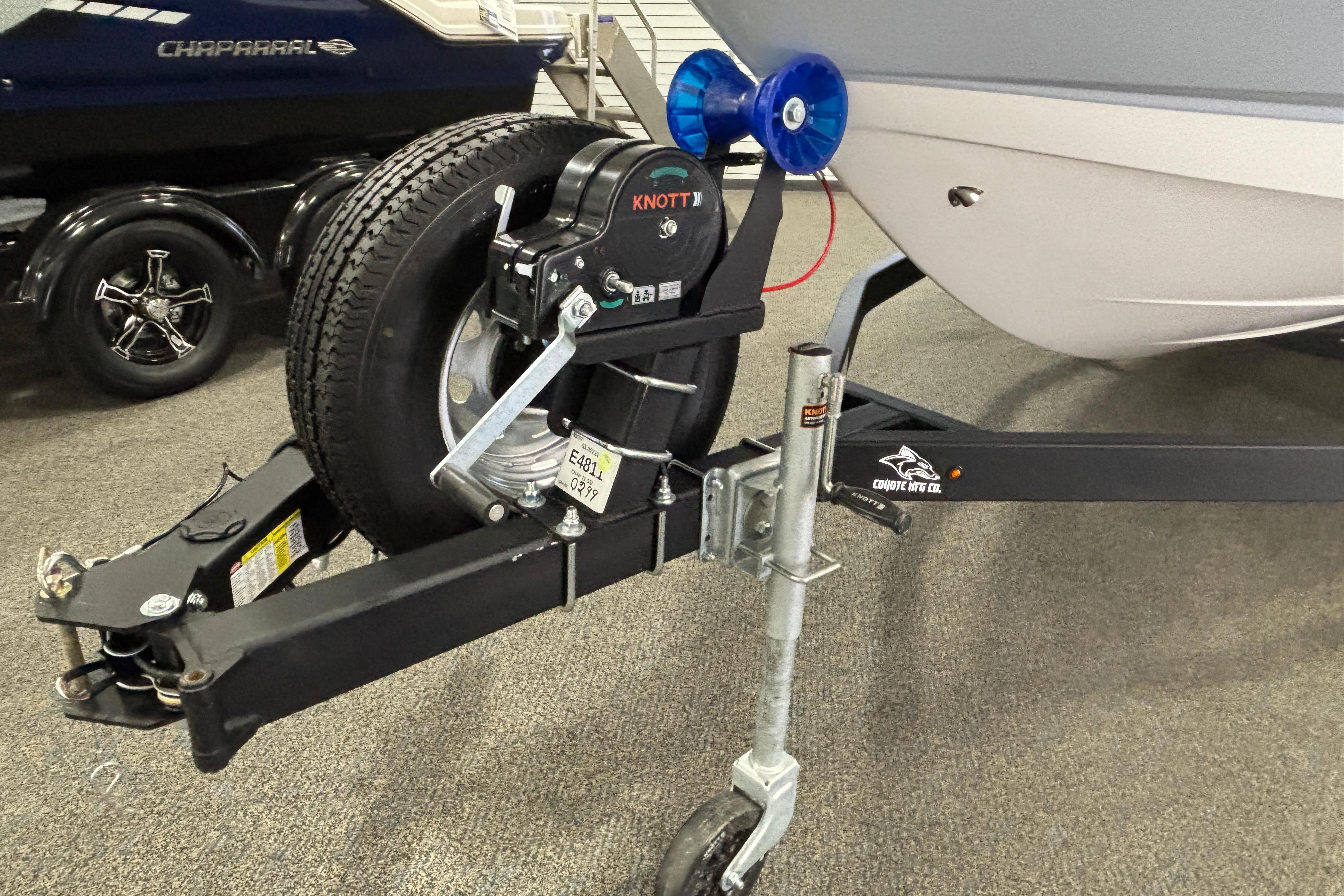 Chaparral 21 SSi Ski & Fish 2026 boat trailer with spare tire.