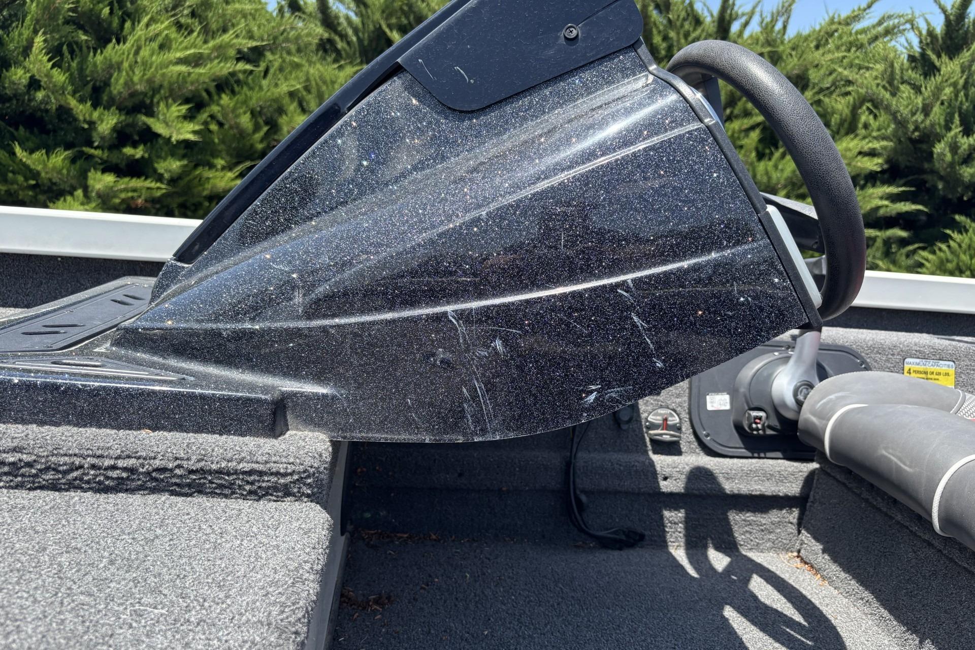 2017 Ranger RT178C boat dashboard with steering wheel and control panel.