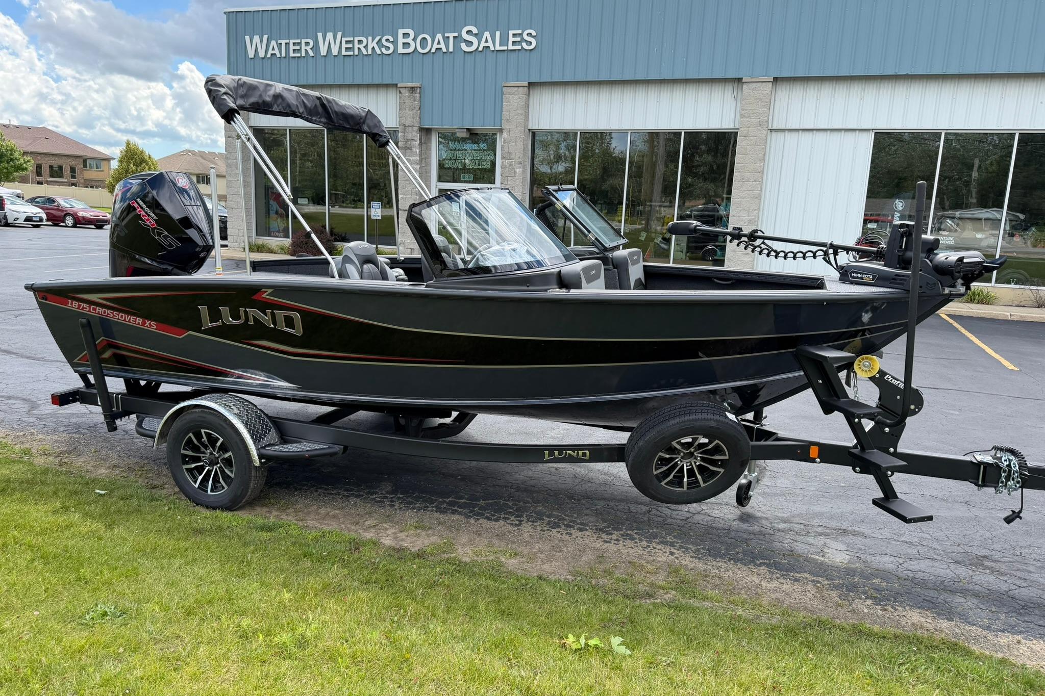 2027 Lund 1875 Crossover XS boat on trailer at Water Werks Boat Sales.