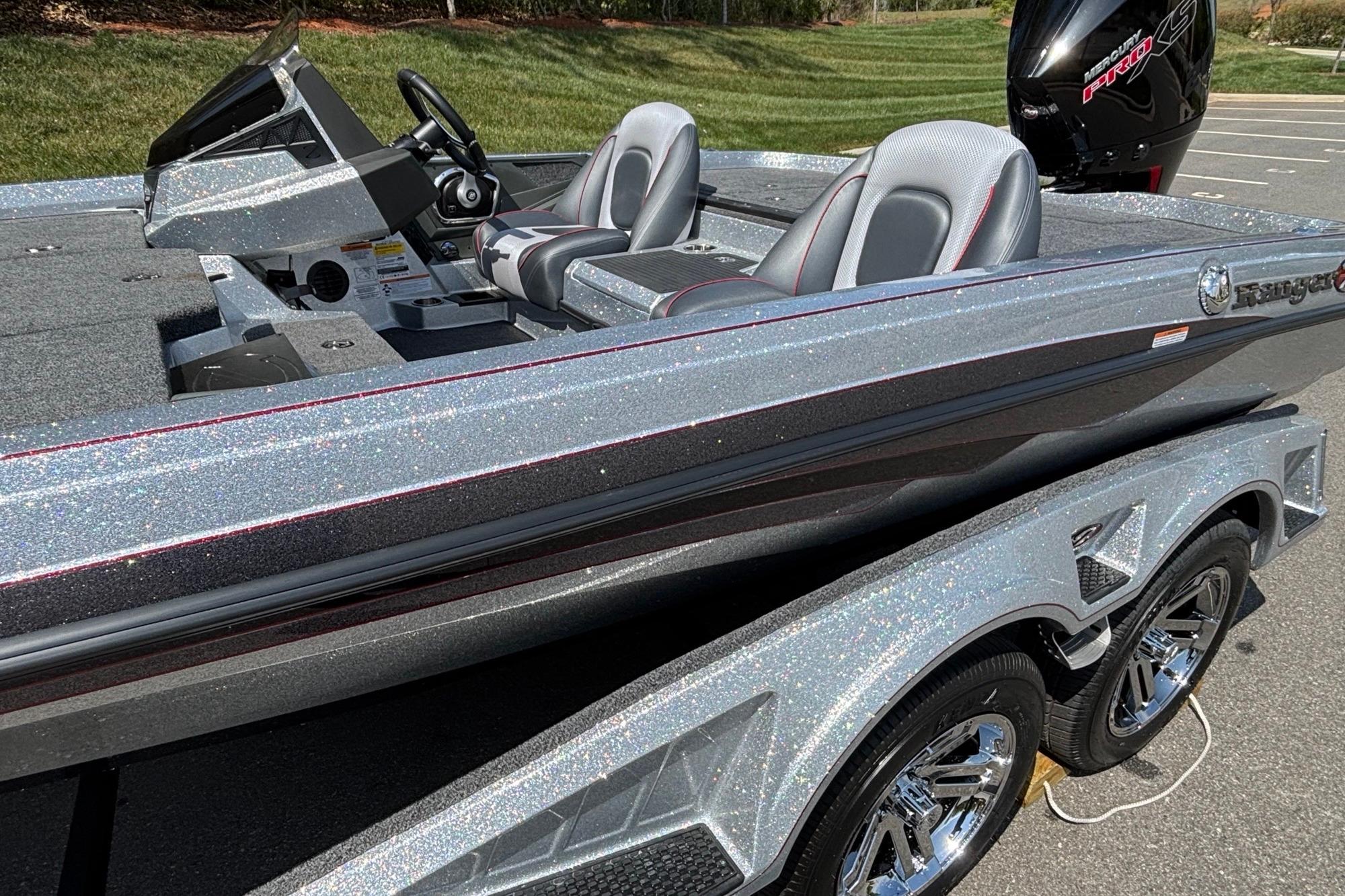 2026 Ranger Z518 Cup-Equipped boat with sleek design and metallic finish.