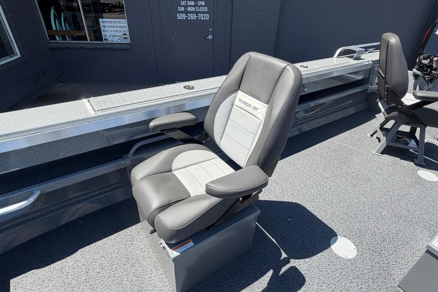 2026 Thunder Jet 209 Rush OT boat interior with comfortable seating and modern design.