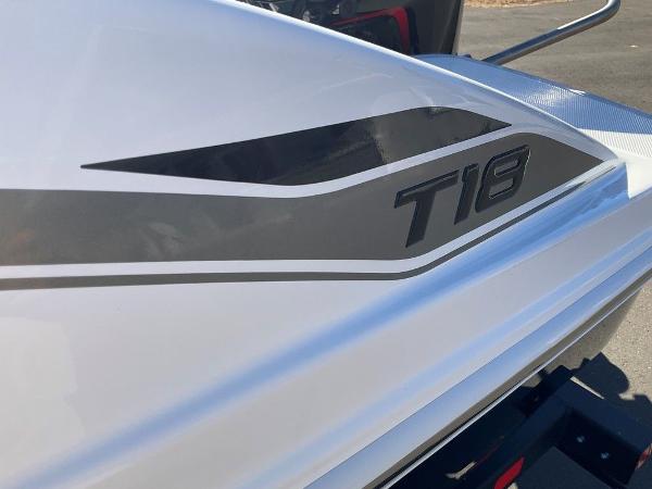 2025 Tahoe T18 boat with sleek design and modern graphics.