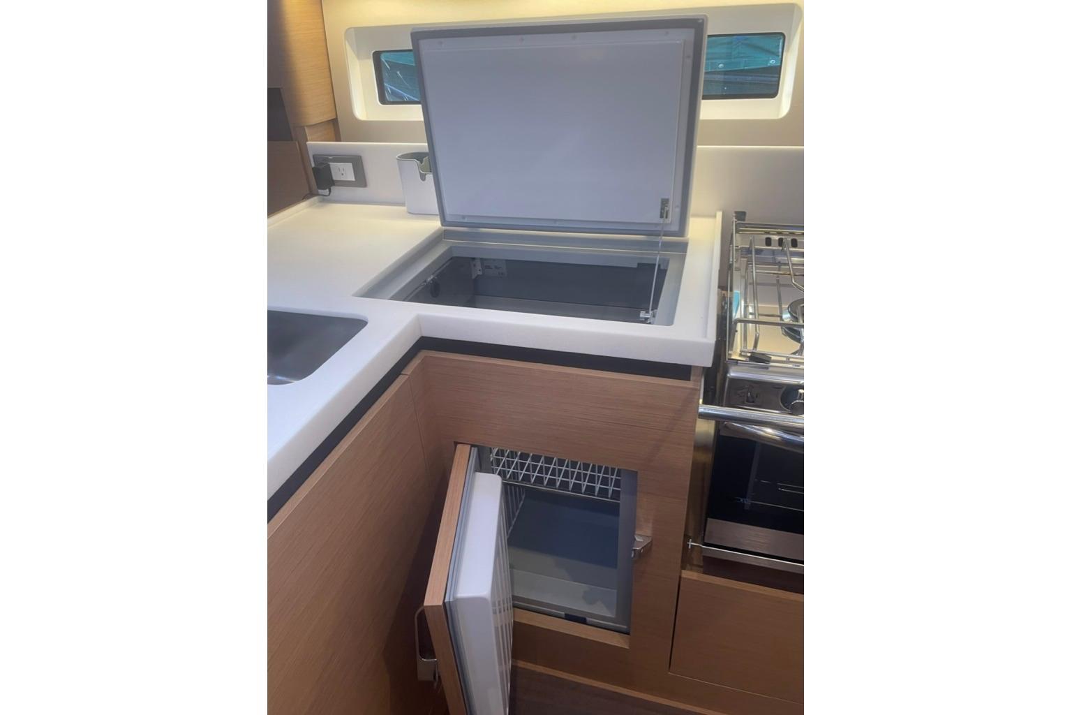 Main refrigerator with convenient top and front access. No reaching down into a deep compartment searching for food items.