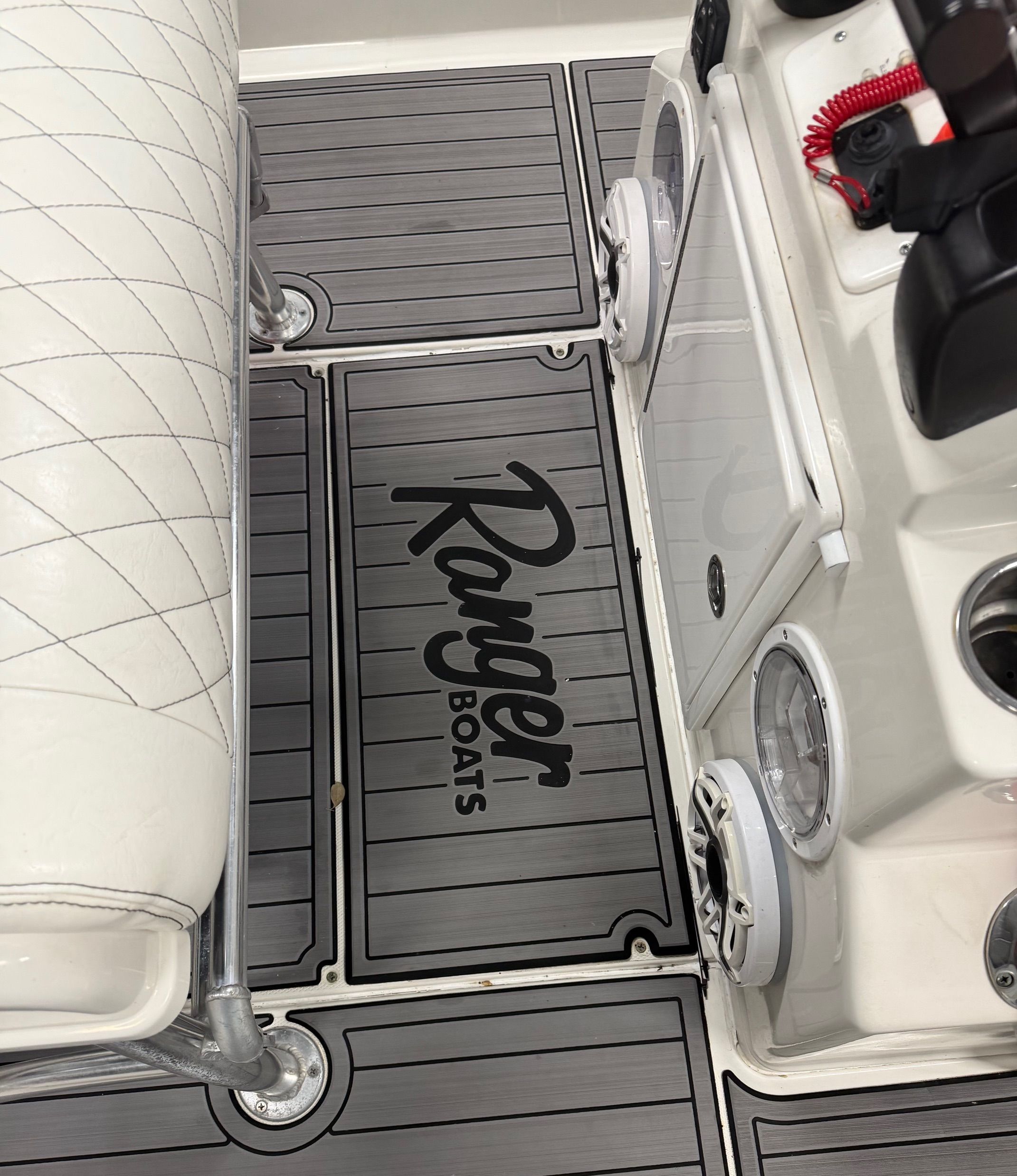 Interior of a 2018 Ranger 2260 Bay Ranger boat.