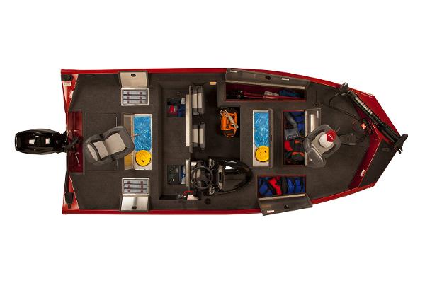 Manufacturer Provided Image: Top view of 2021 Lowe Stinger 175C fishing boat interior layout.