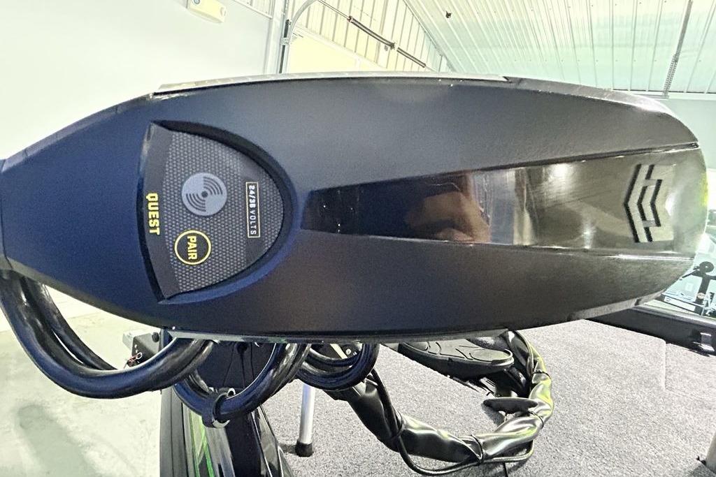 Close-up of Phoenix 819 ZXL 2026 boat motor with Quest and Pair features.