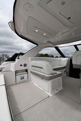 2021 Regal 35 Sport Coupe interior with sleek seating and modern design.