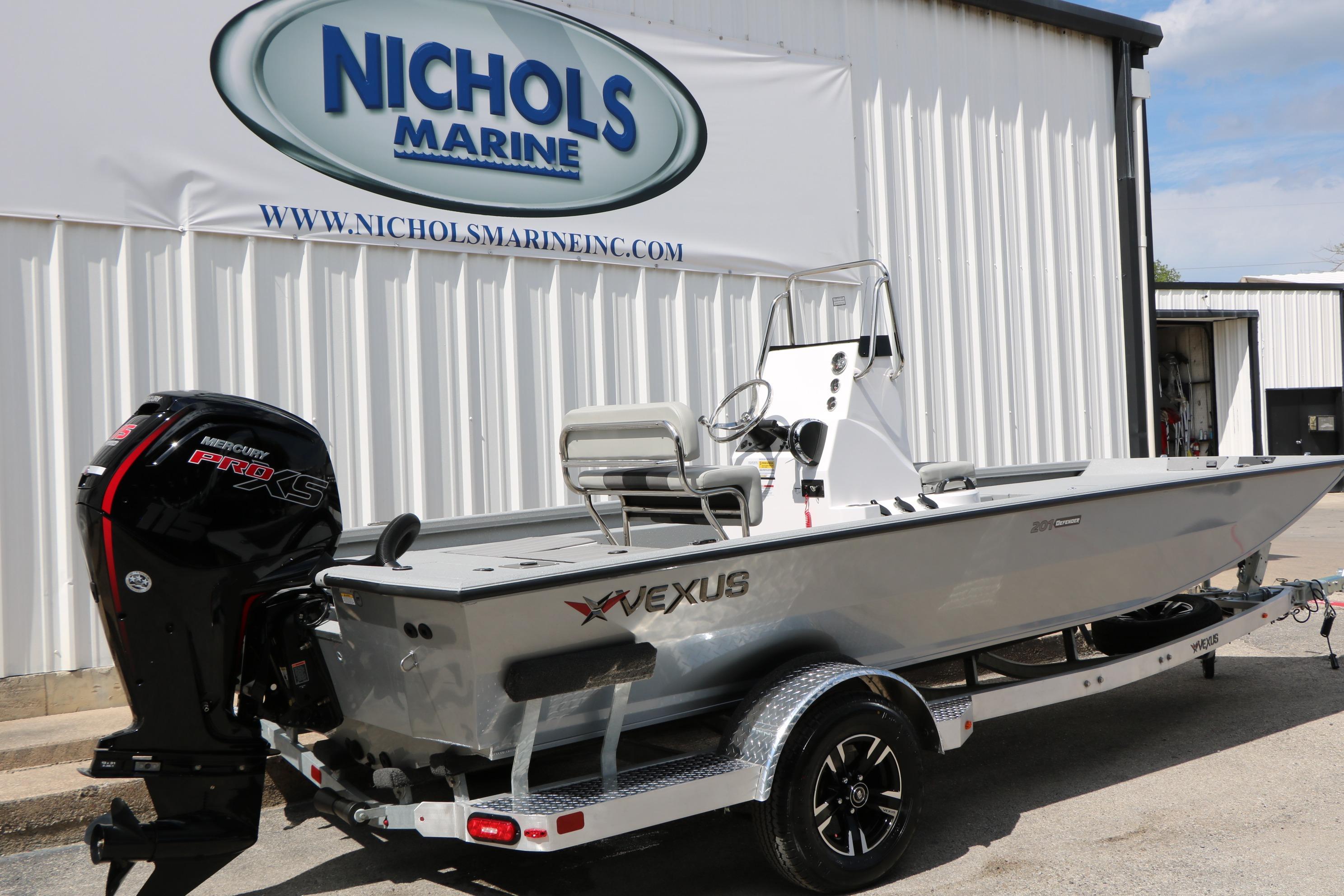 2026 Vexus Defender 201 boat with Mercury Pro XS engine at Nichols Marine.