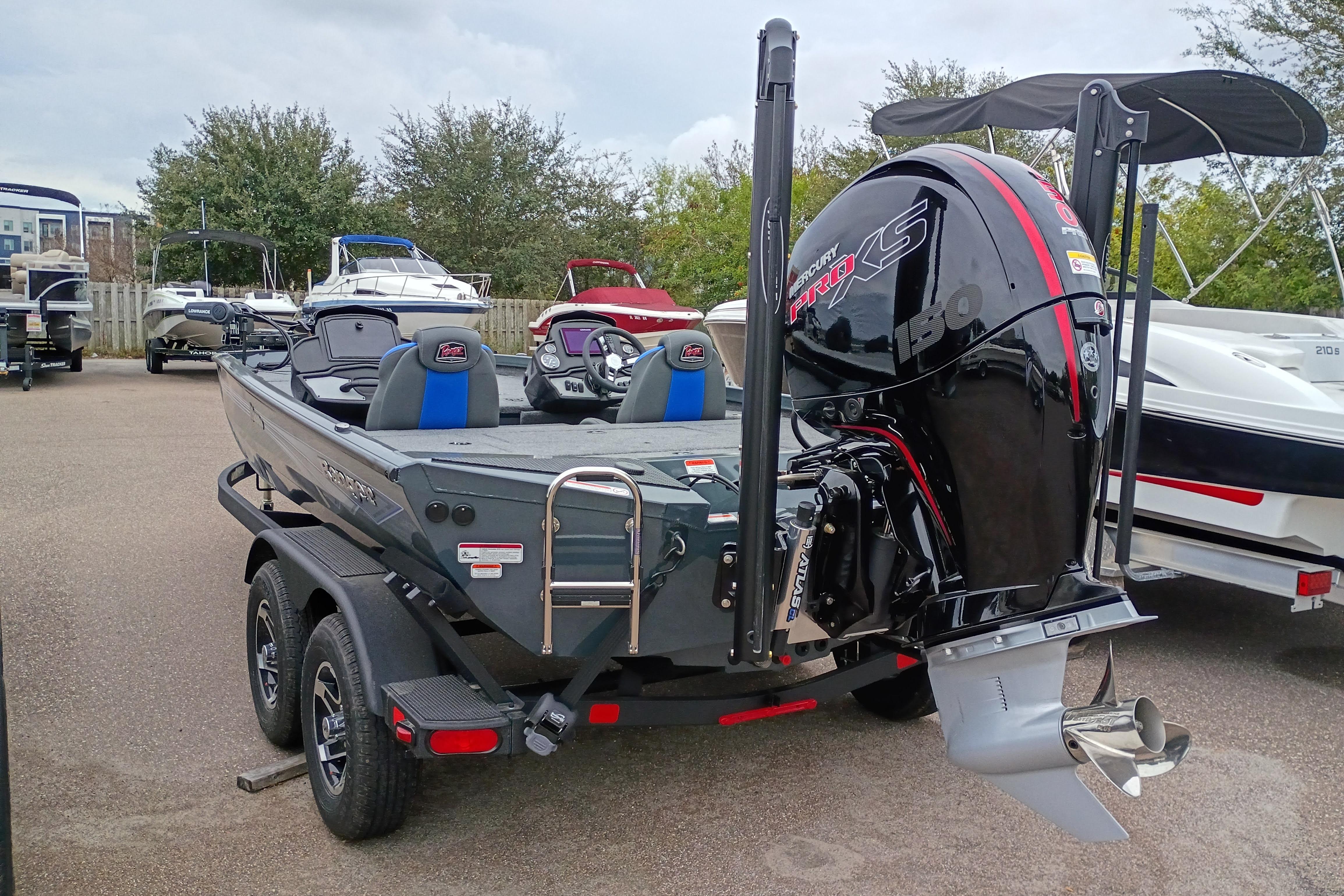 2026 Ranger RT198P boat with Mercury Pro XS engine, parked on a trailer.
