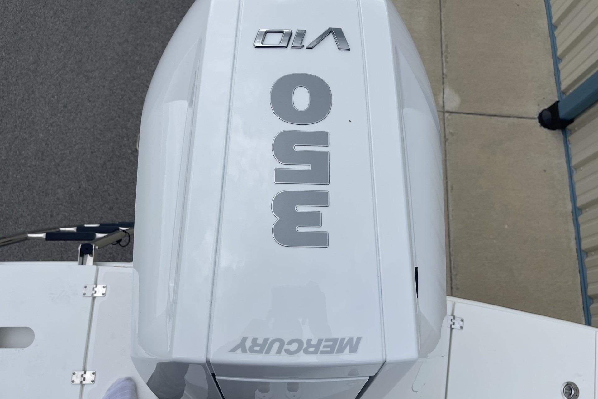 Mercury 350 outboard engine on 2026 Hurricane Center Console 24 OB boat.