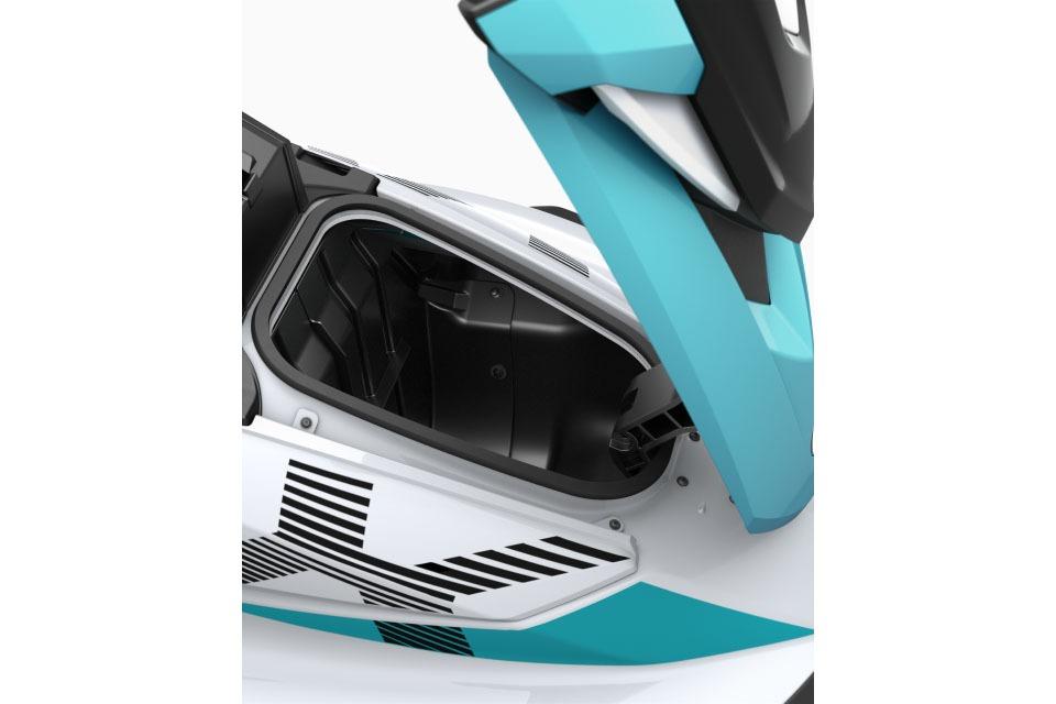 Manufacturer Provided Image: 2026 Yamaha WaveRunner VX storage compartment with open hatch, showcasing sleek design.