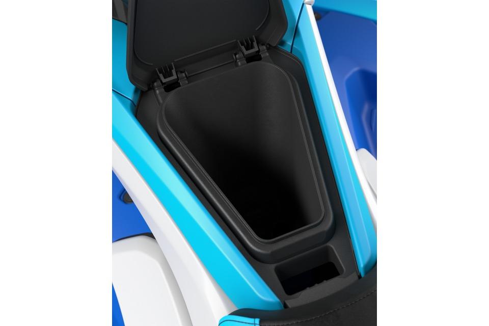 Manufacturer Provided Image: 2026 Yamaha WaveRunner JetBlaster DLX 2-Up storage compartment, open and empty.