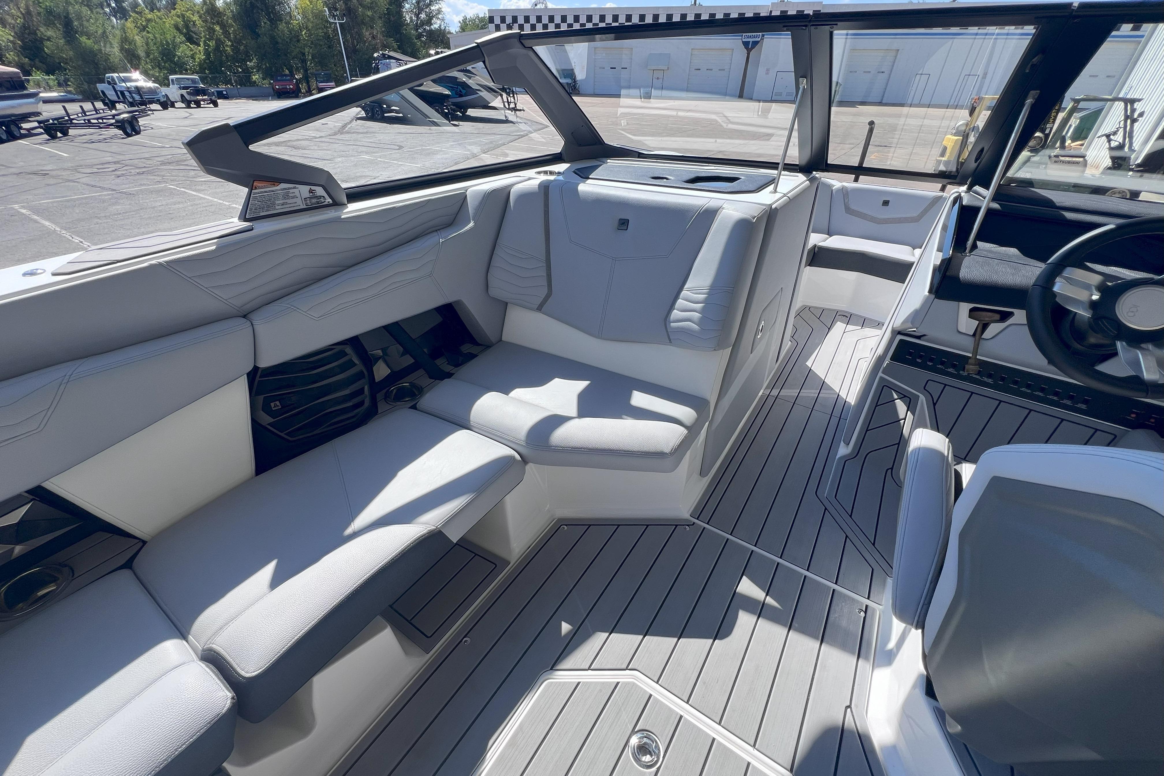 2025 Nautique Super Air Nautique G21 interior with sleek seating and modern design.