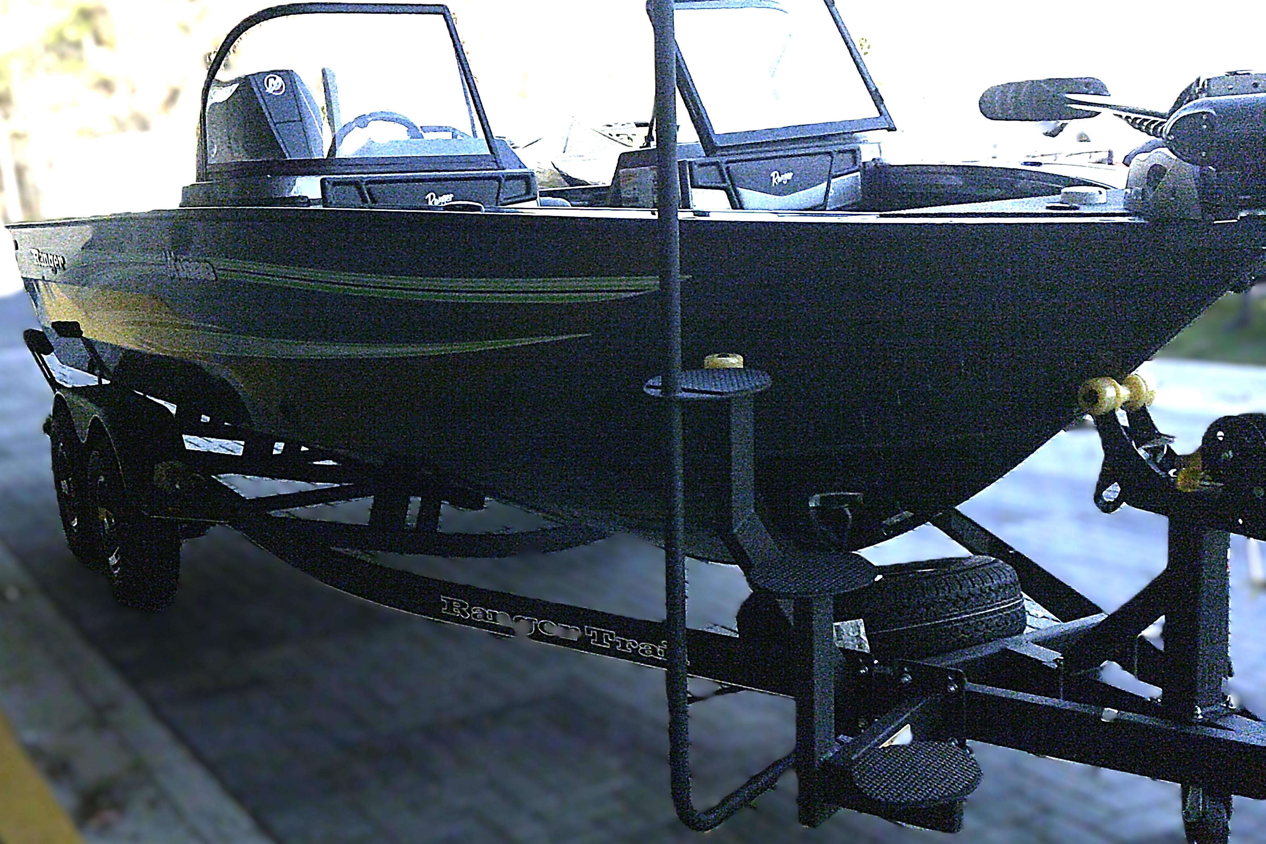 2026 Ranger VX1888 WT boat on trailer, side view.