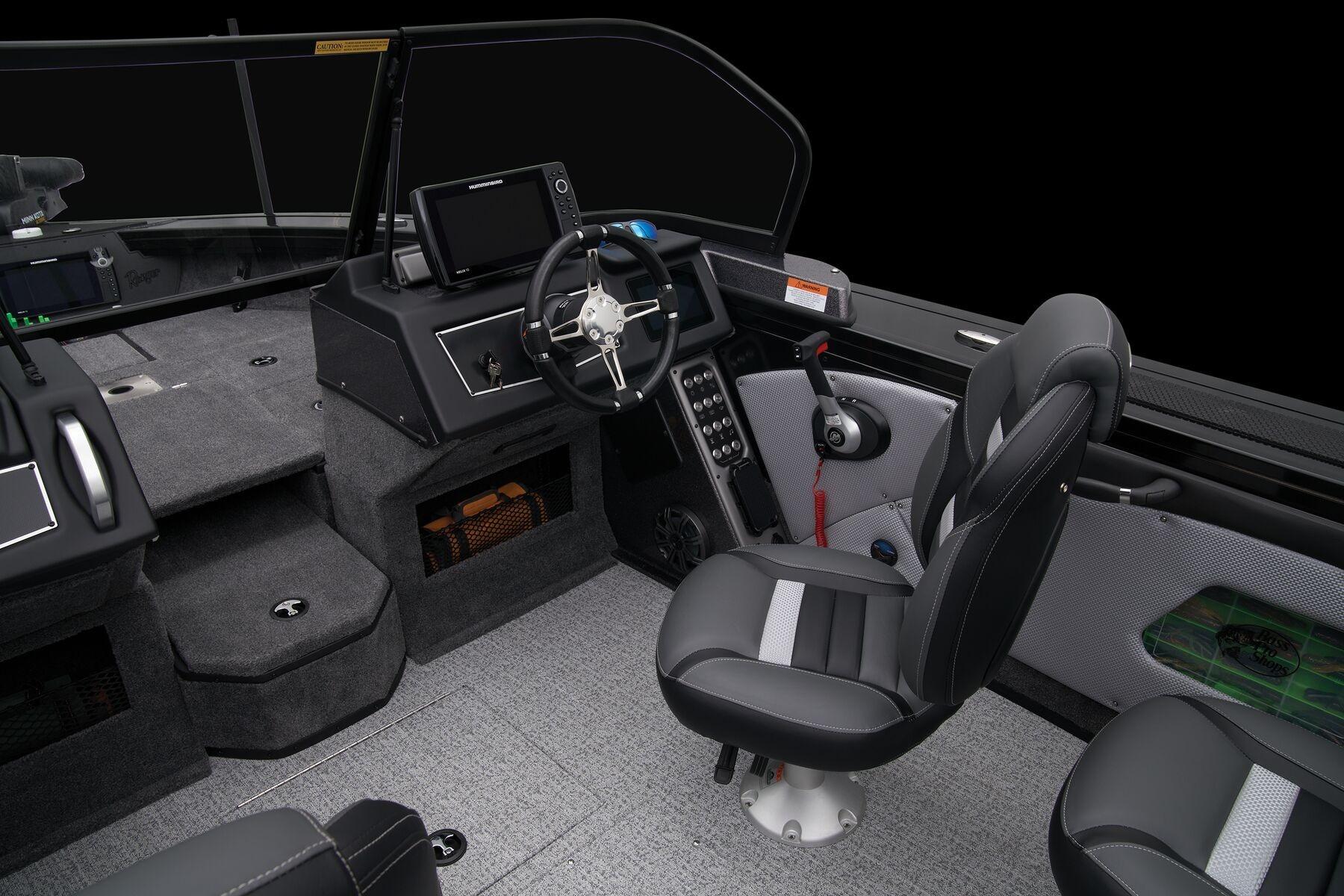 Interior of 2026 Ranger VX1888 WT boat with modern steering and seating.