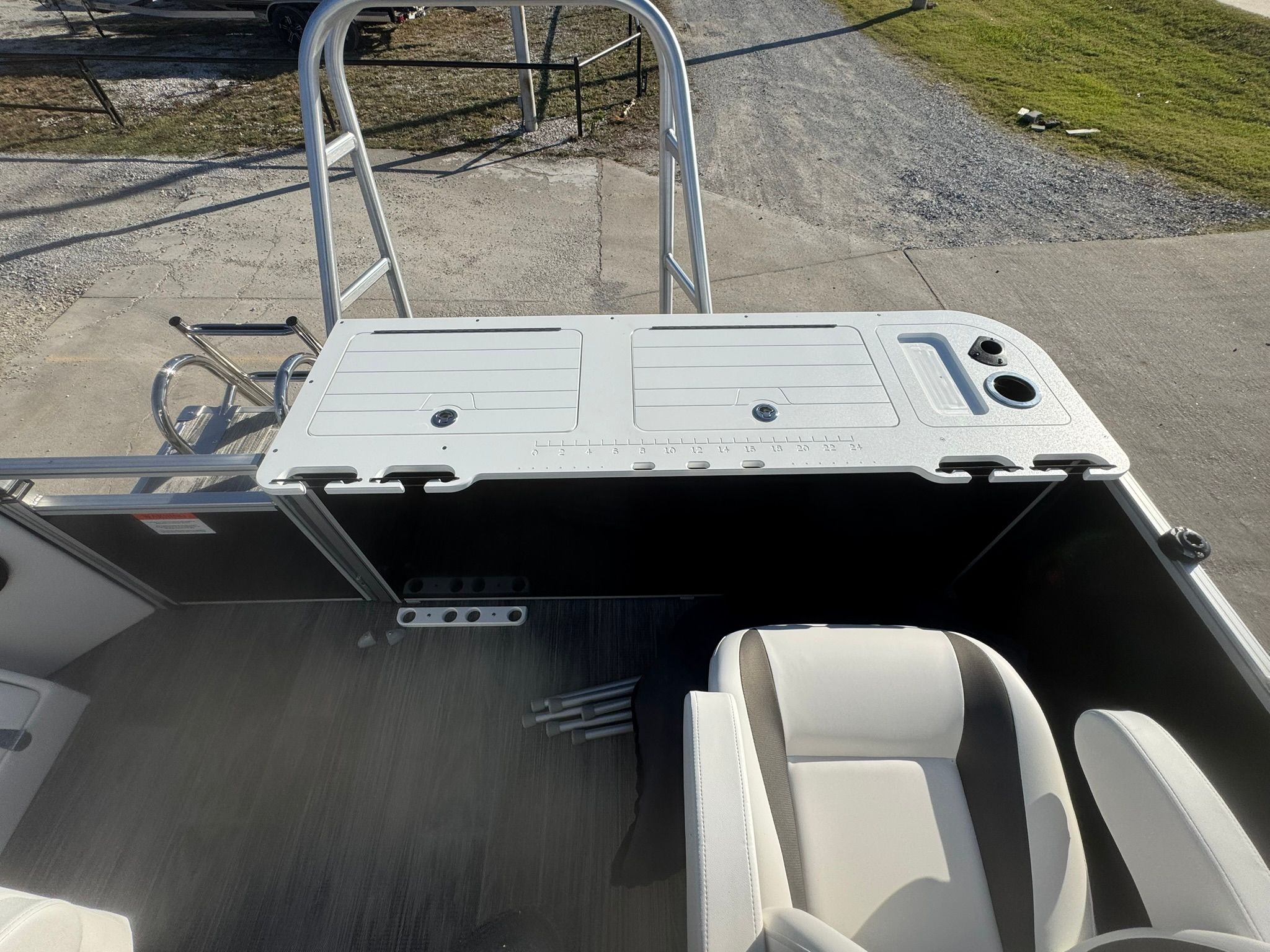 Interior view of the 2026 Landau 23C Atlantis boat.