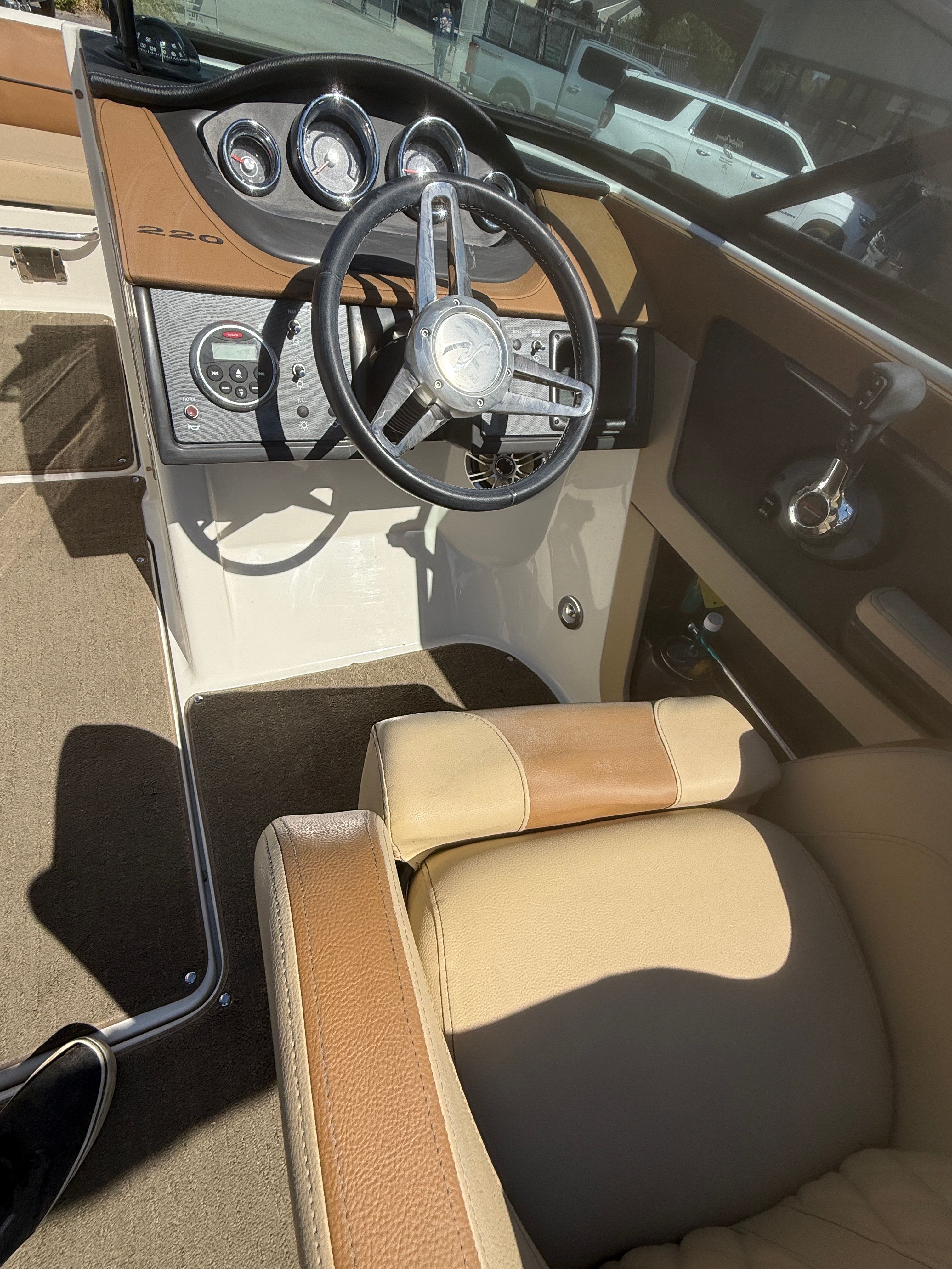 Interior of a 2015 Sea Ray 220 Sundeck OB boat.