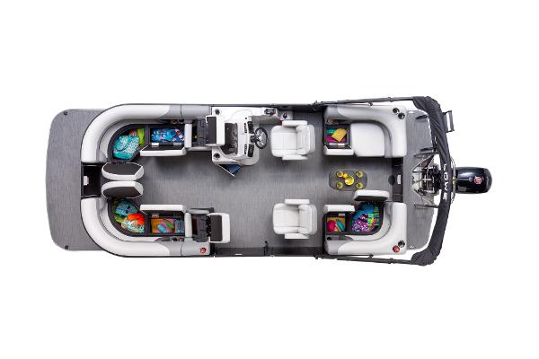 Manufacturer Provided Image: Top view of 2025 Lowe SS 230 WV pontoon boat interior layout.