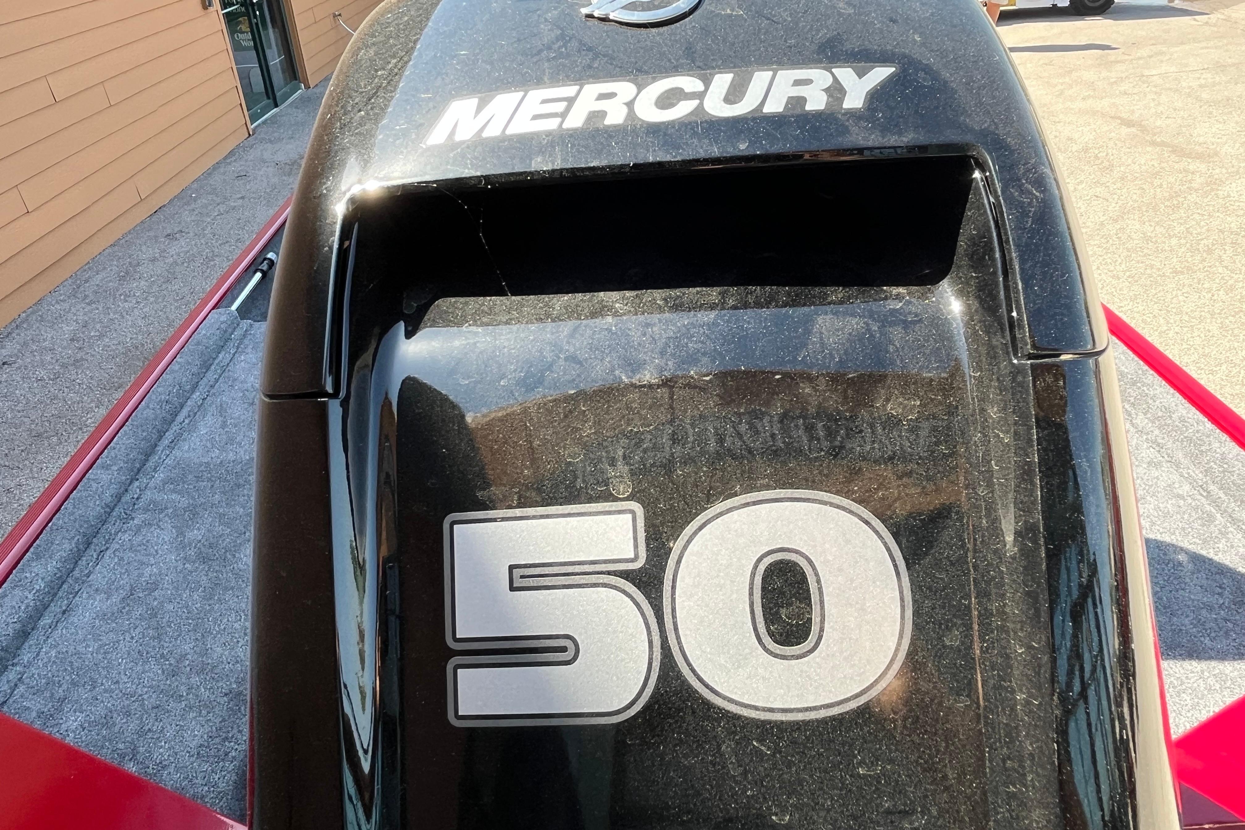 Mercury 50 horsepower engine on 2026 Tracker Bass Tracker Classic XL boat.