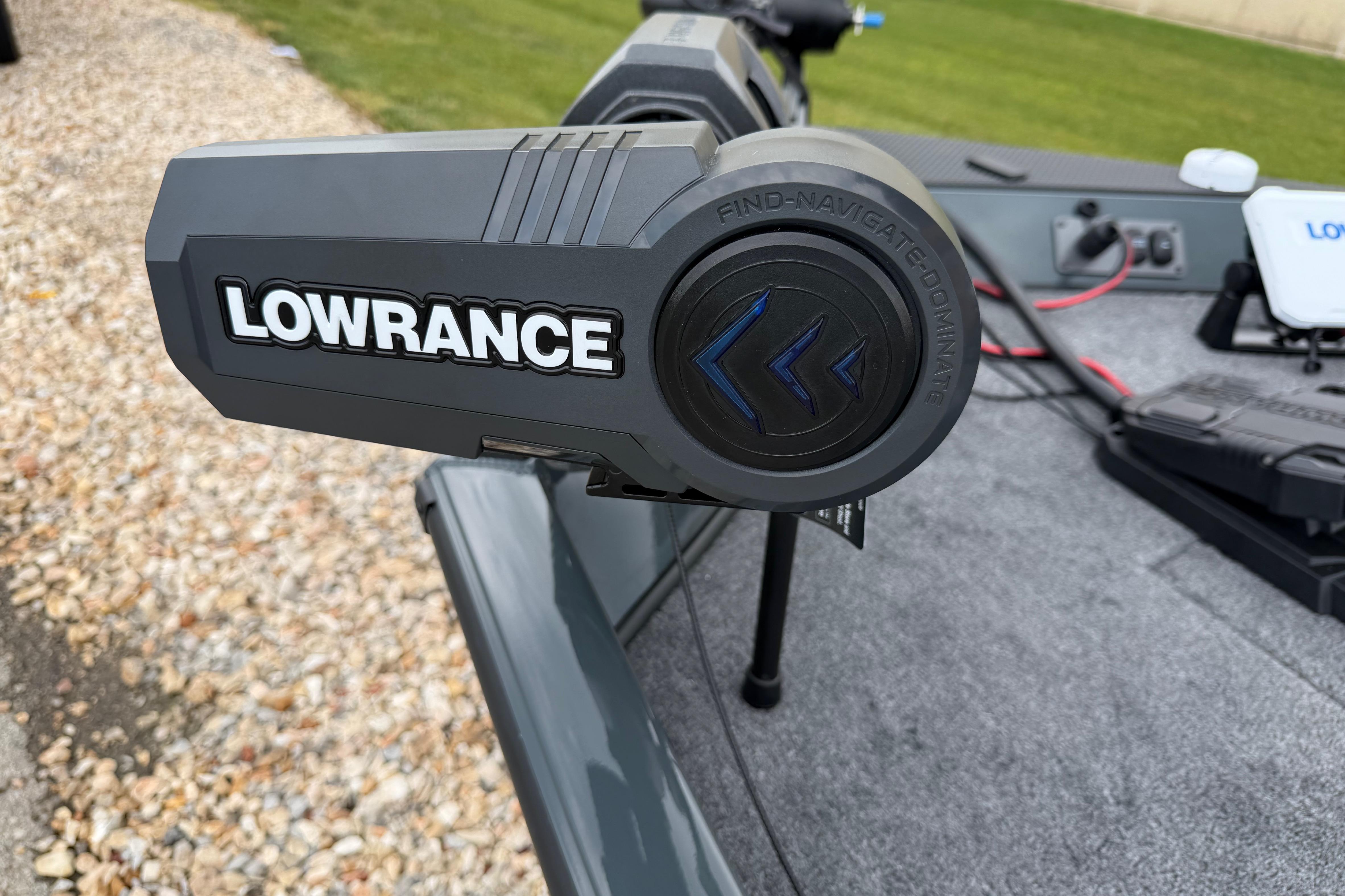 Lowrance device on 2026 Ranger RT178C boat, featuring navigation technology.