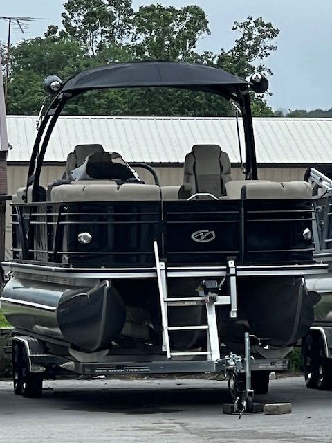 2023 Veranda VP22RCT pontoon boat on trailer, ready for adventure.