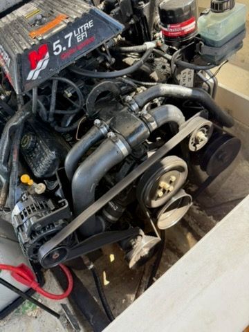 A 5.7-liter engine in a 2001 Cobalt 226 boat.