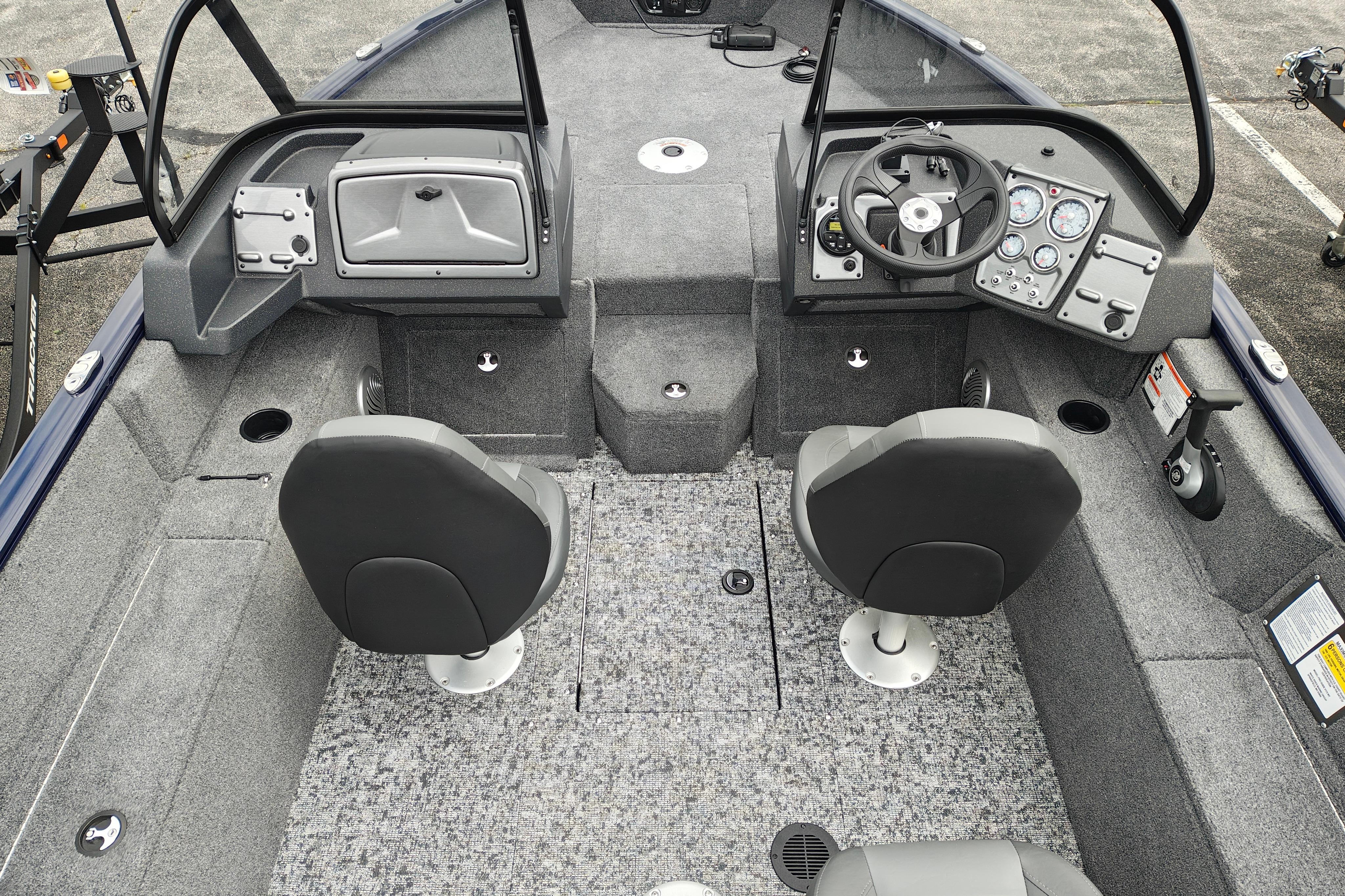 2026 Tracker Pro Guide V-175 WT boat interior with dual seats and control panel.