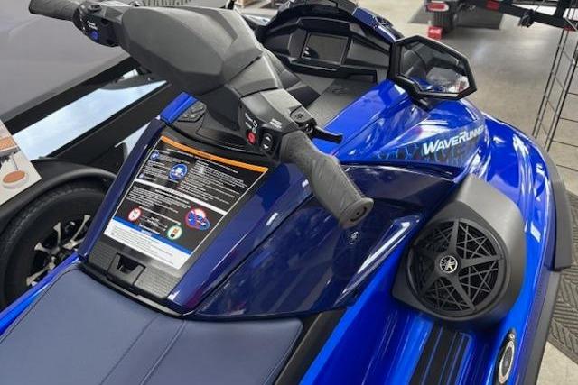 2026 Yamaha WaveRunner VX Limited HO, blue jet ski with advanced controls and speakers.